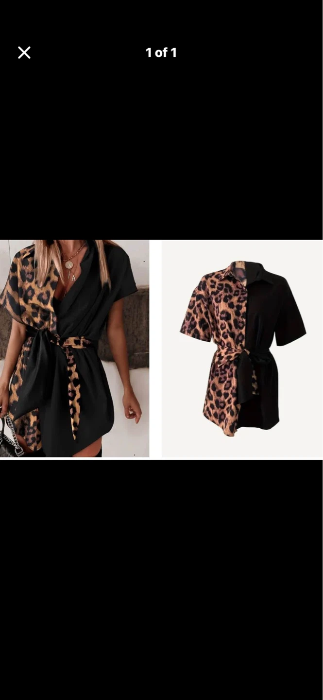 Leopard Print Shirt Dress. Size medium