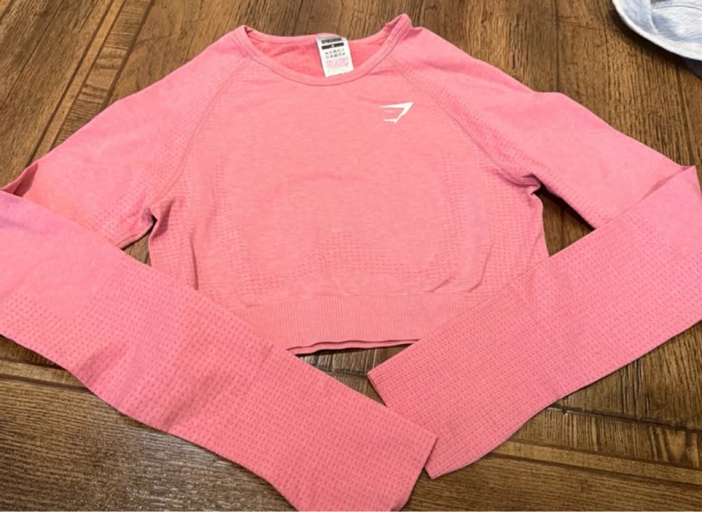Gymshark Pink Seamless Workout Long Sleeve Crop Top M - photo 3