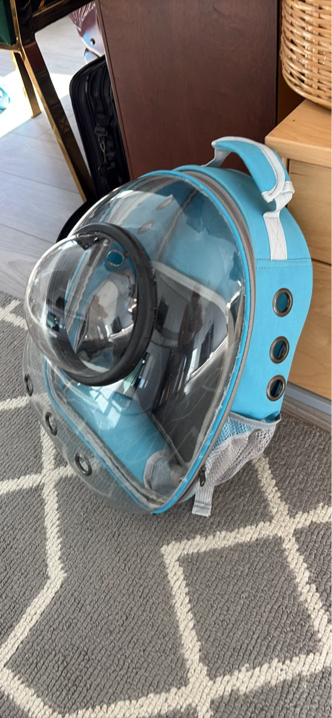 Blue Pet Carrier Backpack with Bubble Dome - photo 2