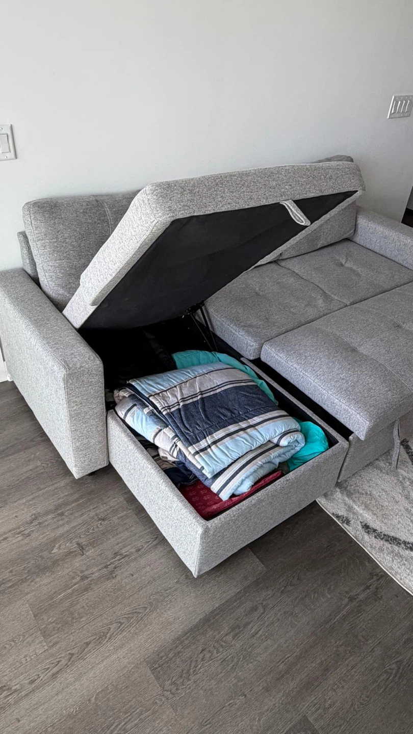 Grey Sectional Sofa with Storage - photo 3
