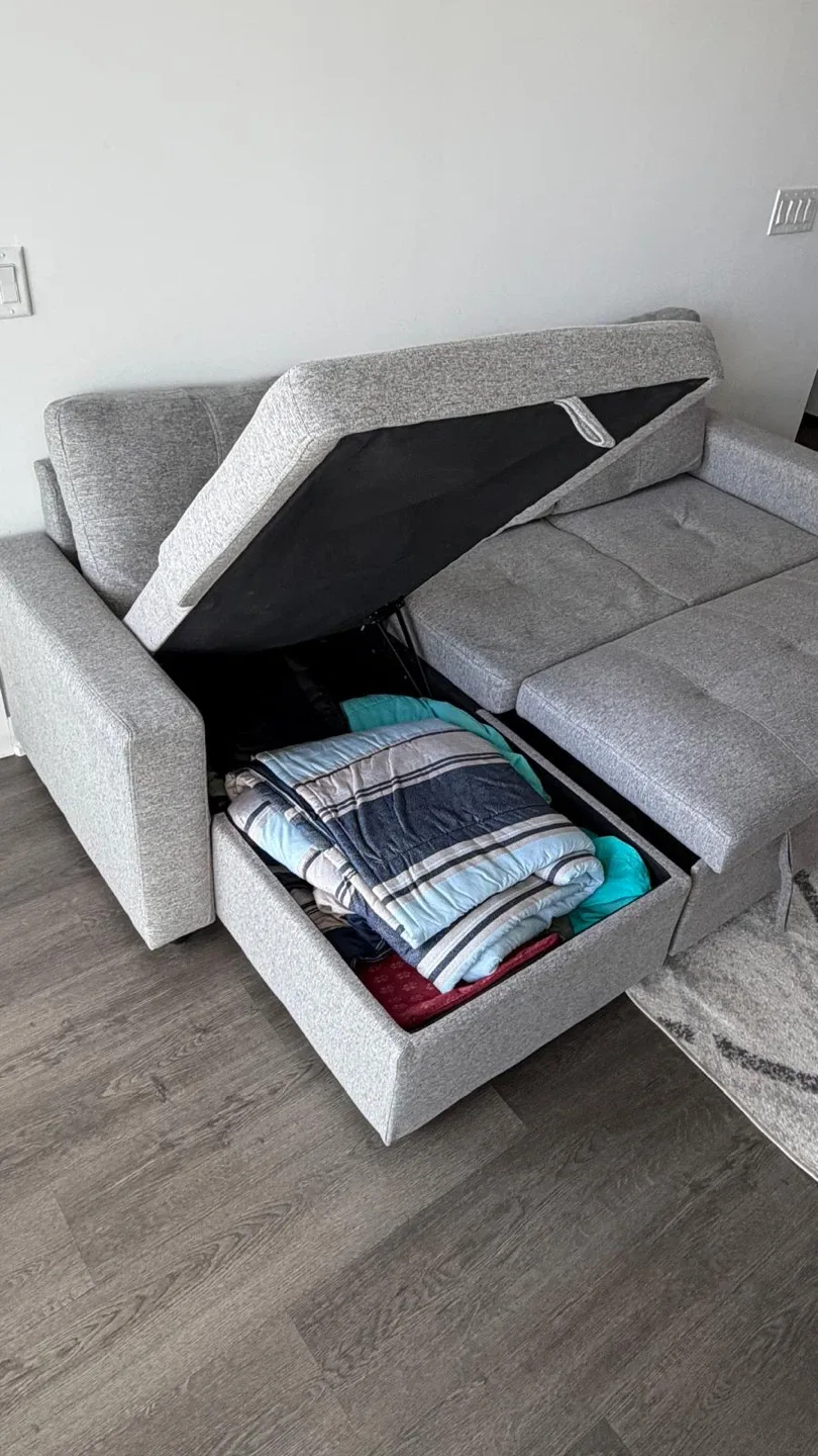 Grey Sectional Sofa with Storage - photo 3