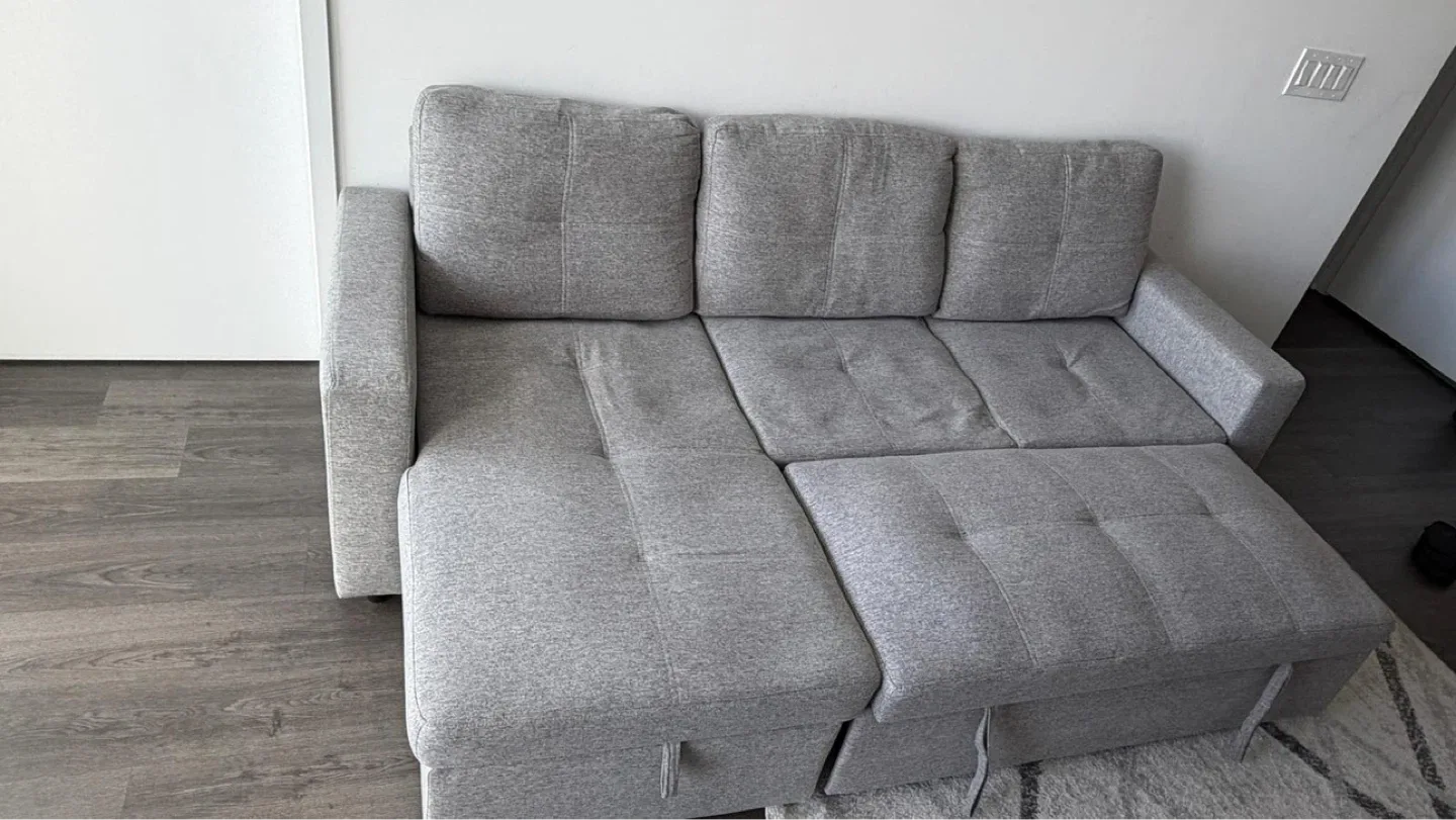 Grey Sectional Sofa with Storage - photo 2
