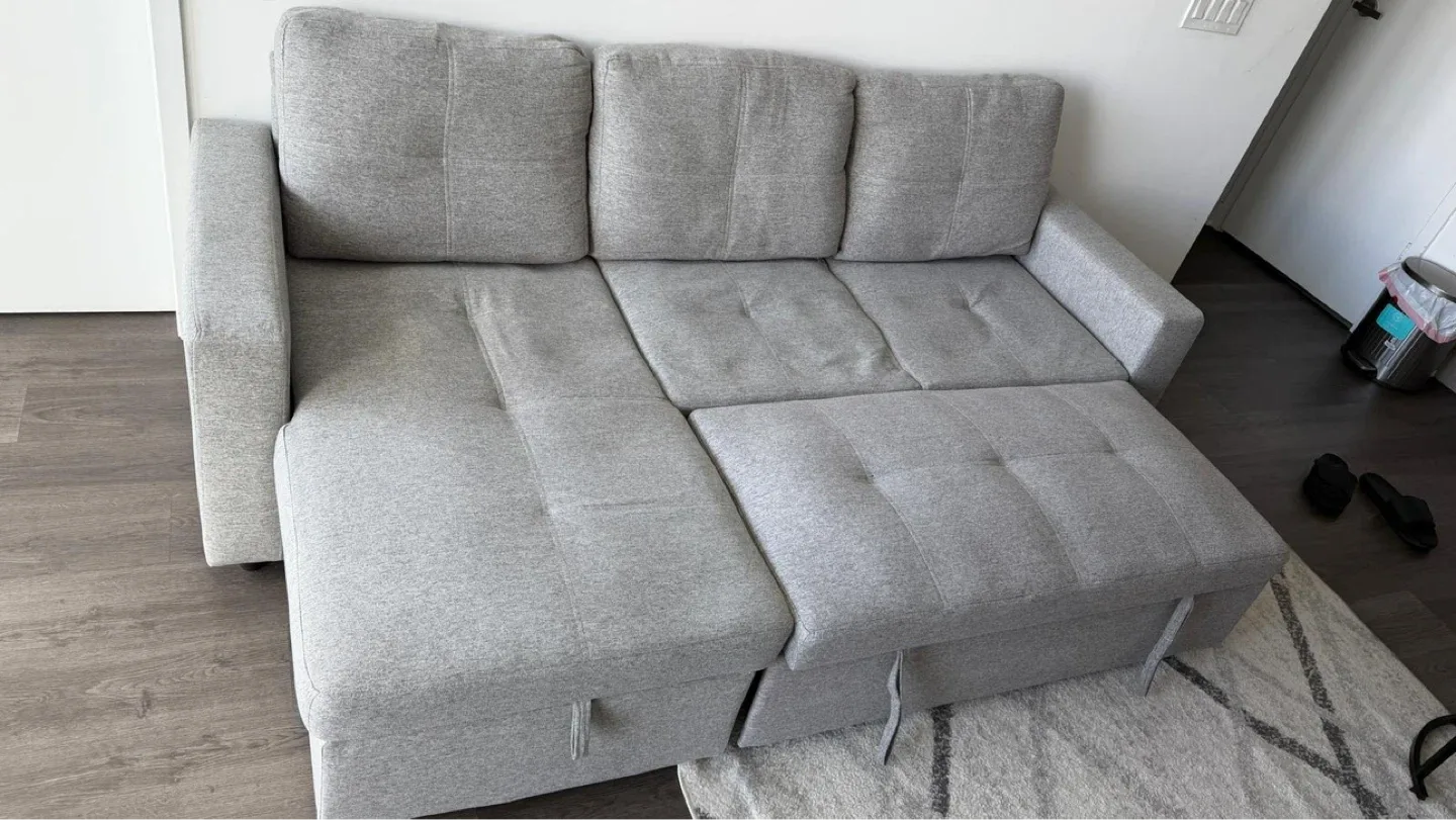 Grey Sectional Sofa with Storage - photo 4