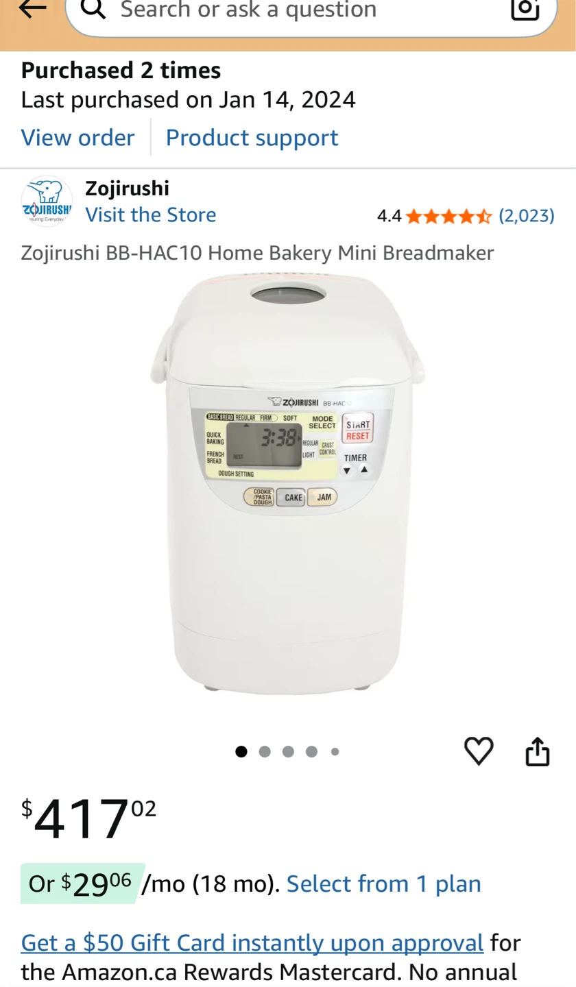 【LIKE NEW】Zojirushi BB-HAC10 Home Bakery Mini Breadmaker - photo 3
