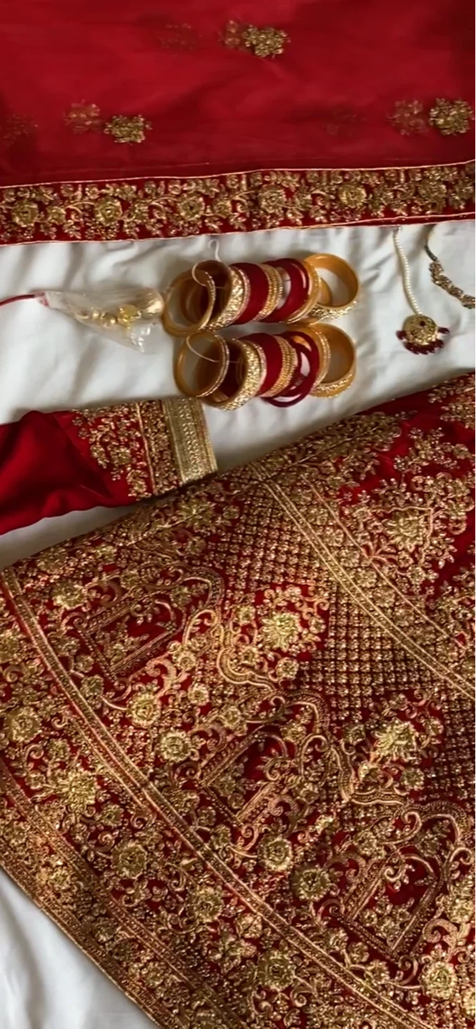 Beautiful Red and Gold Embellished Lehenga Choli Set - photo 5