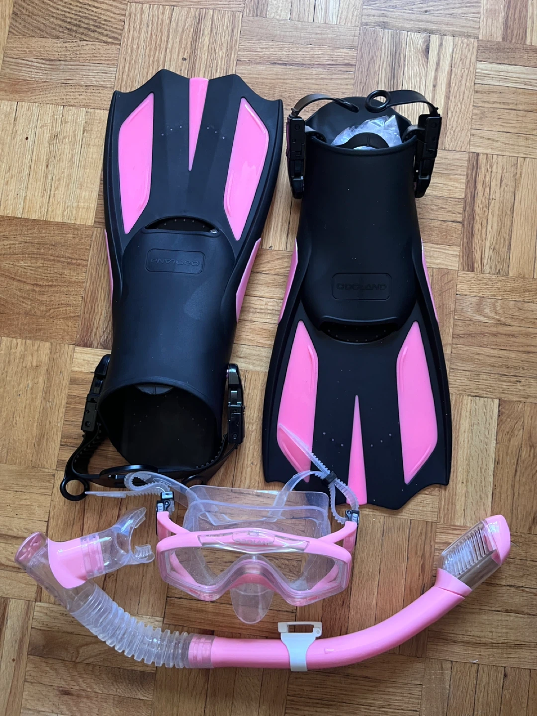 GOGODUCK Snorkel Set with Fins, Mask & Snorkel - Pink