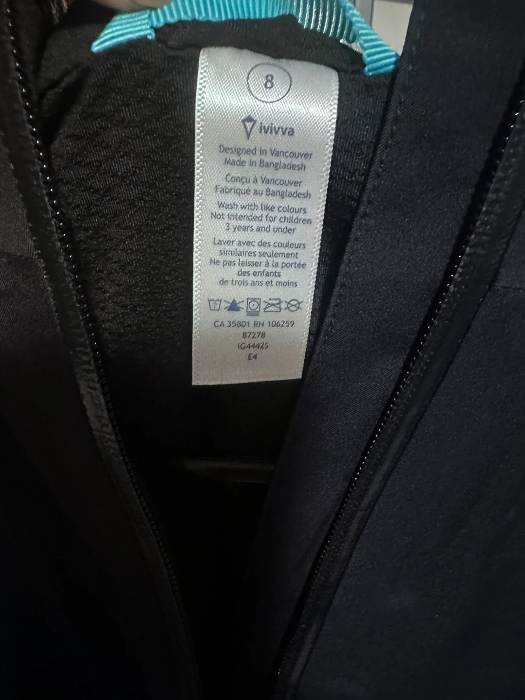 Ivivva Black Hooded Jacket - Size 8 - photo 3