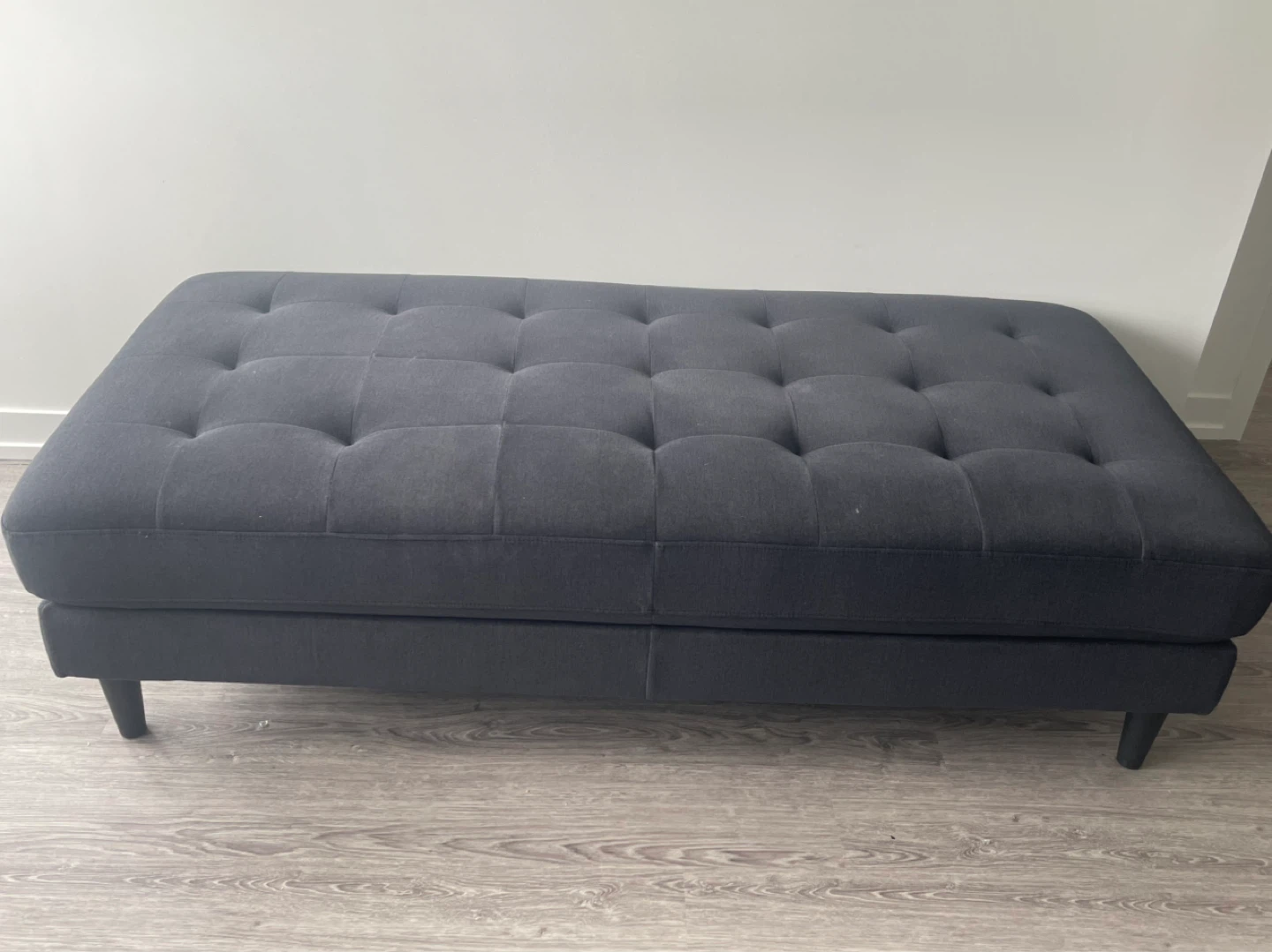 Dark Grey Tufted Ottoman - photo 4
