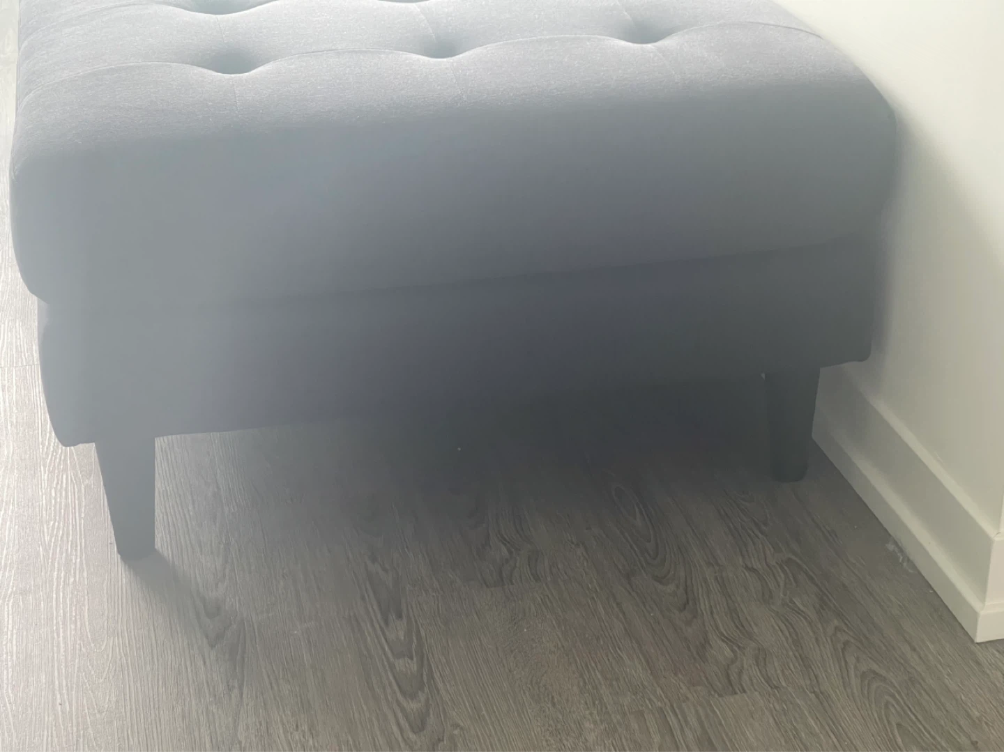 Dark Grey Tufted Ottoman - photo 2