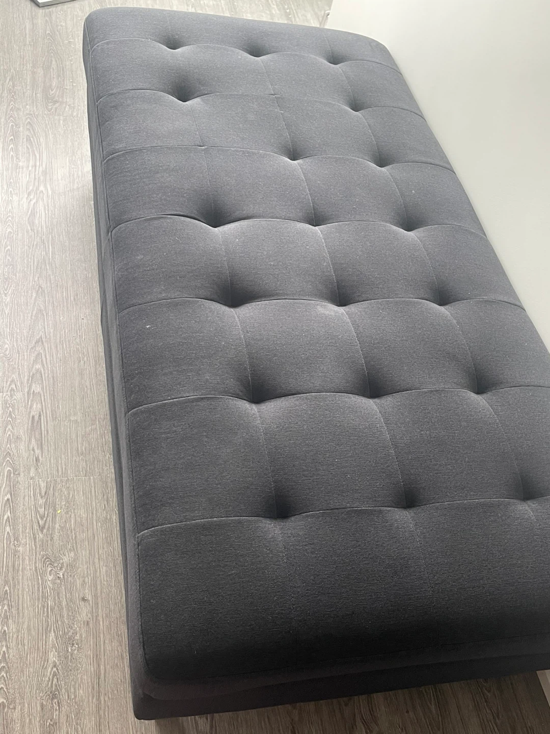 Dark Grey Tufted Ottoman