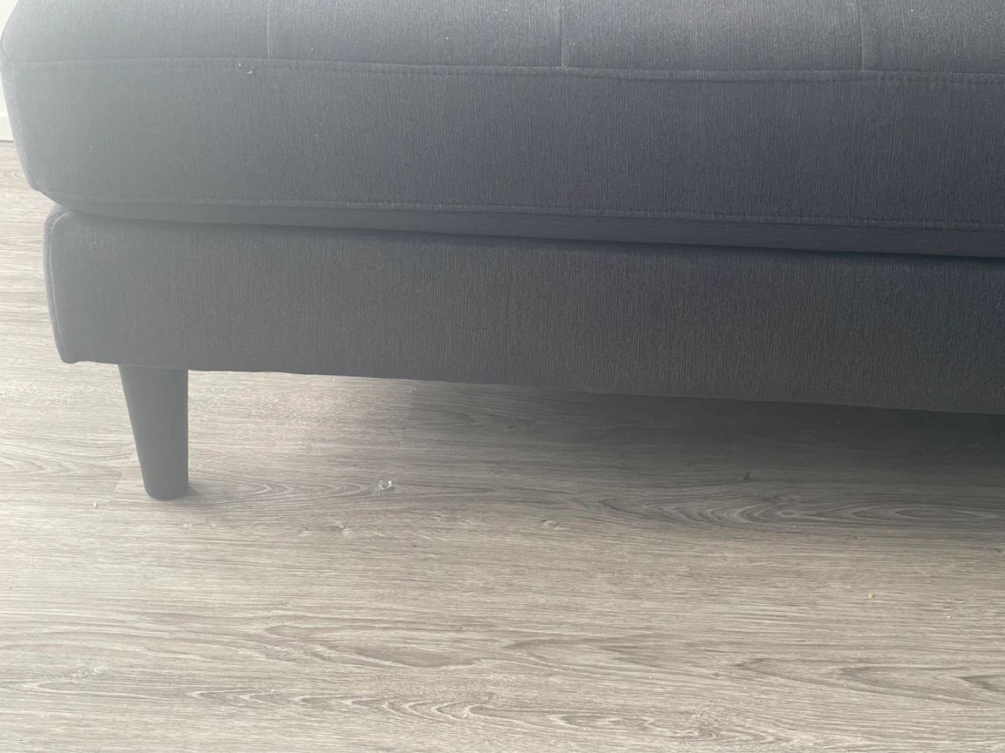 Dark Grey Tufted Ottoman - photo 3