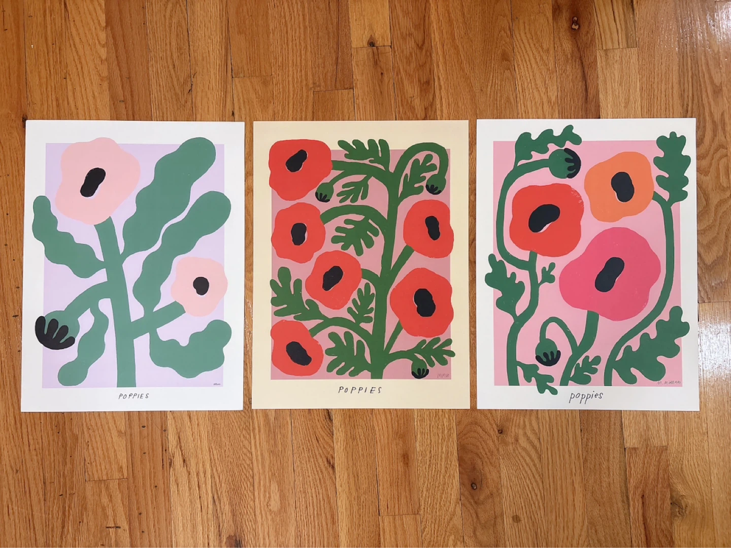 Set of 3 "Poppies" Art Prints