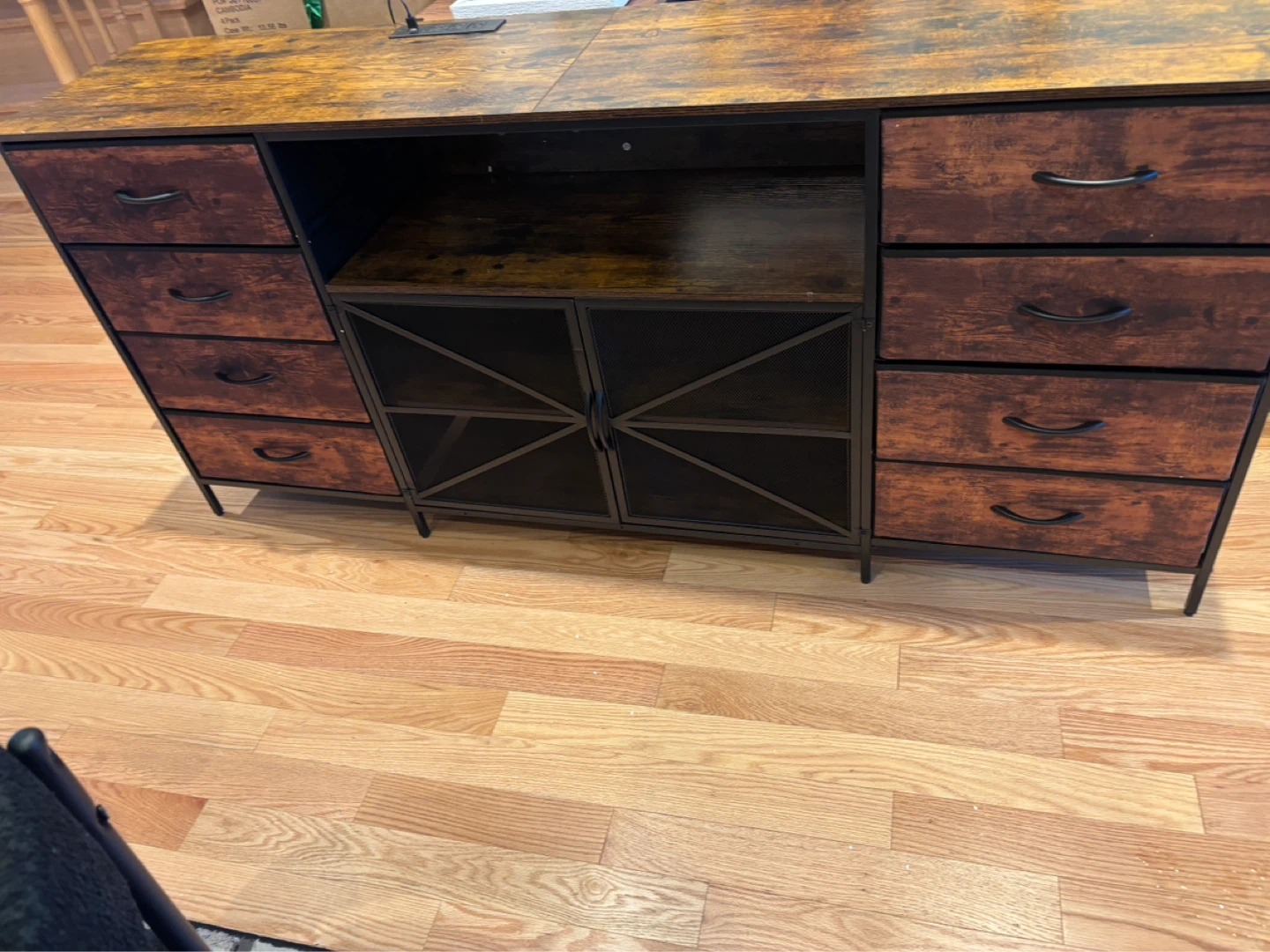 TV Stand with 8 Fabric Drawers with Built-in Power - photo 3