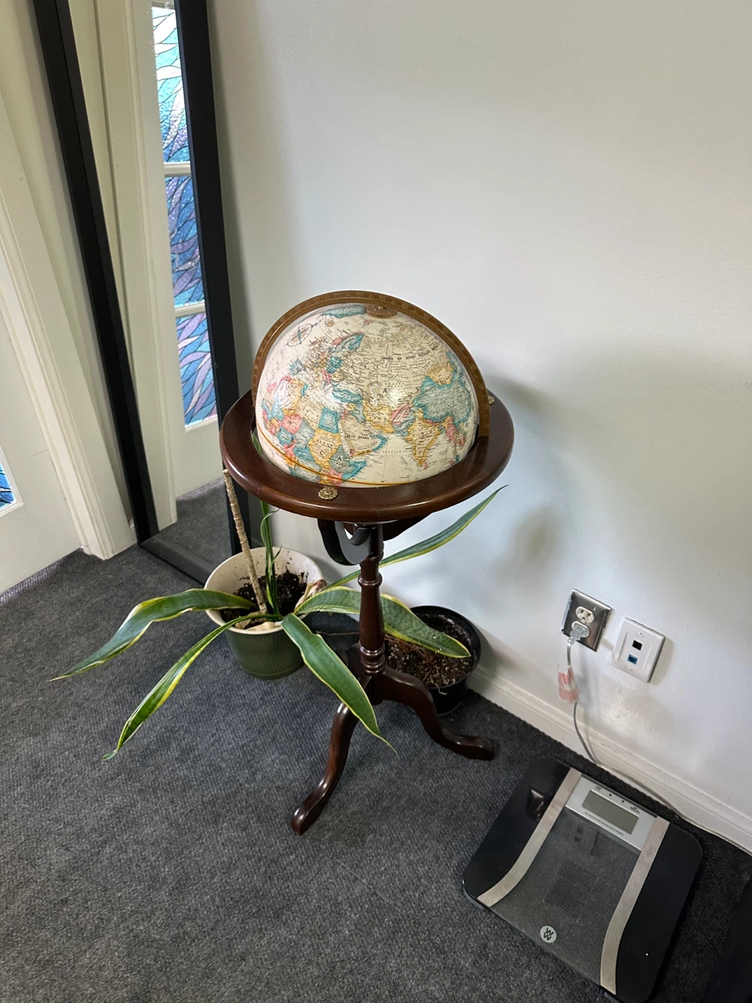 Antique Globe on Wooden Stand