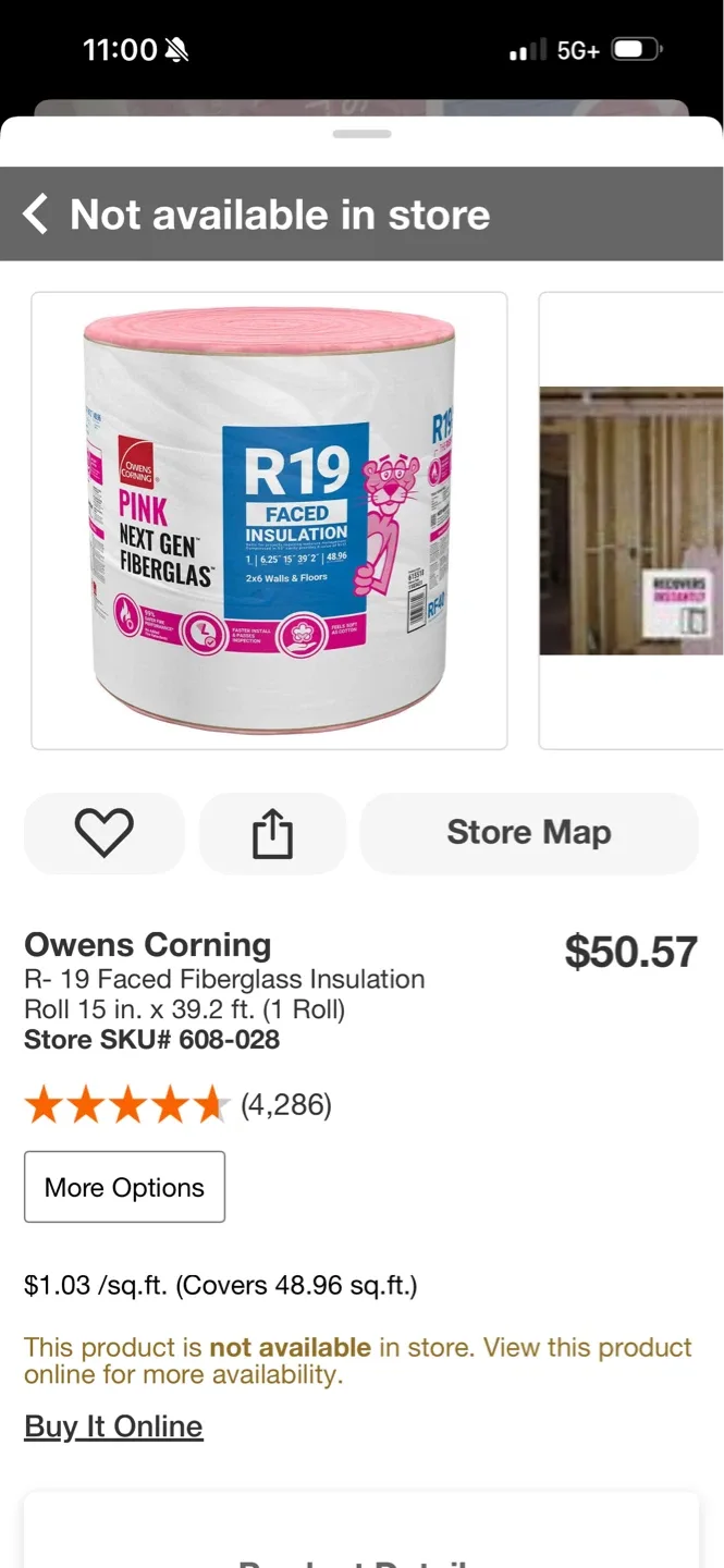 Owens Corning R19 Pink Next Gen Fiberglass Insulation