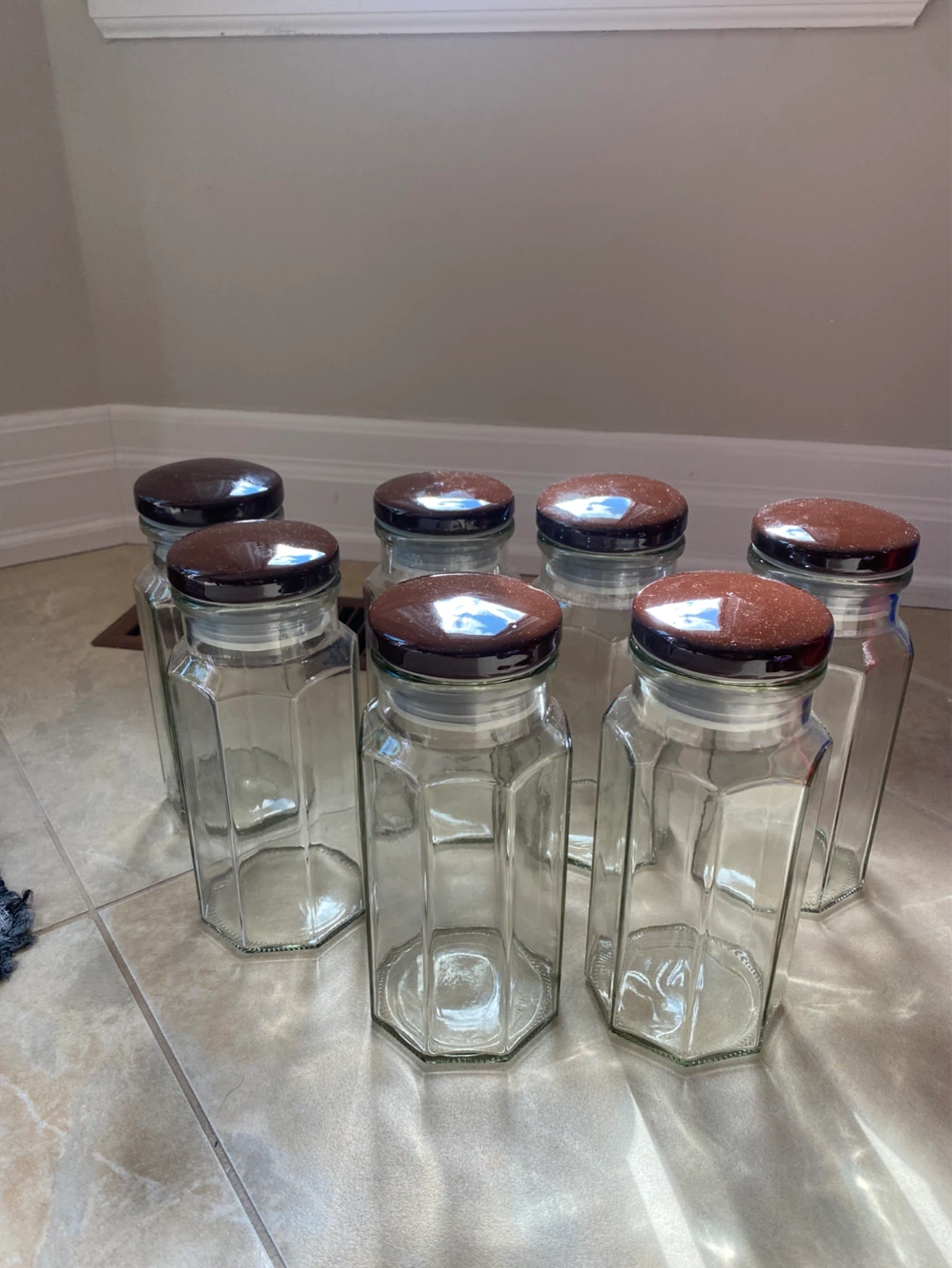Set of 7 Glass Canisters with Suction Lids - photo 3
