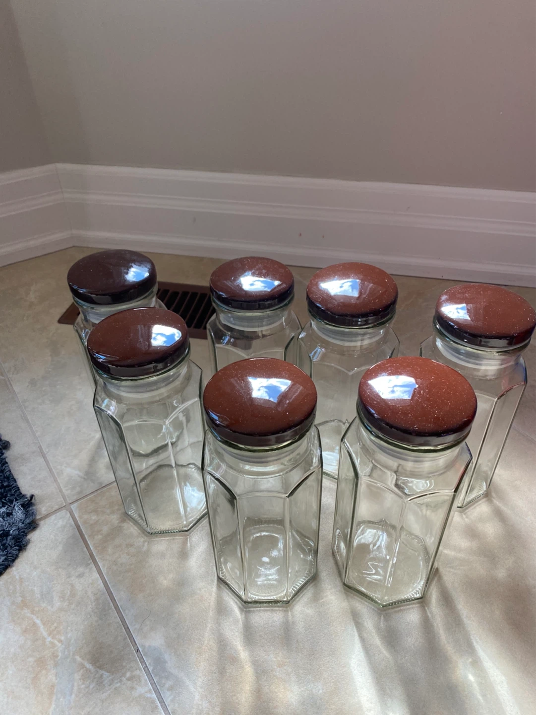 Set of 7 Glass Canisters with Suction Lids - photo 2