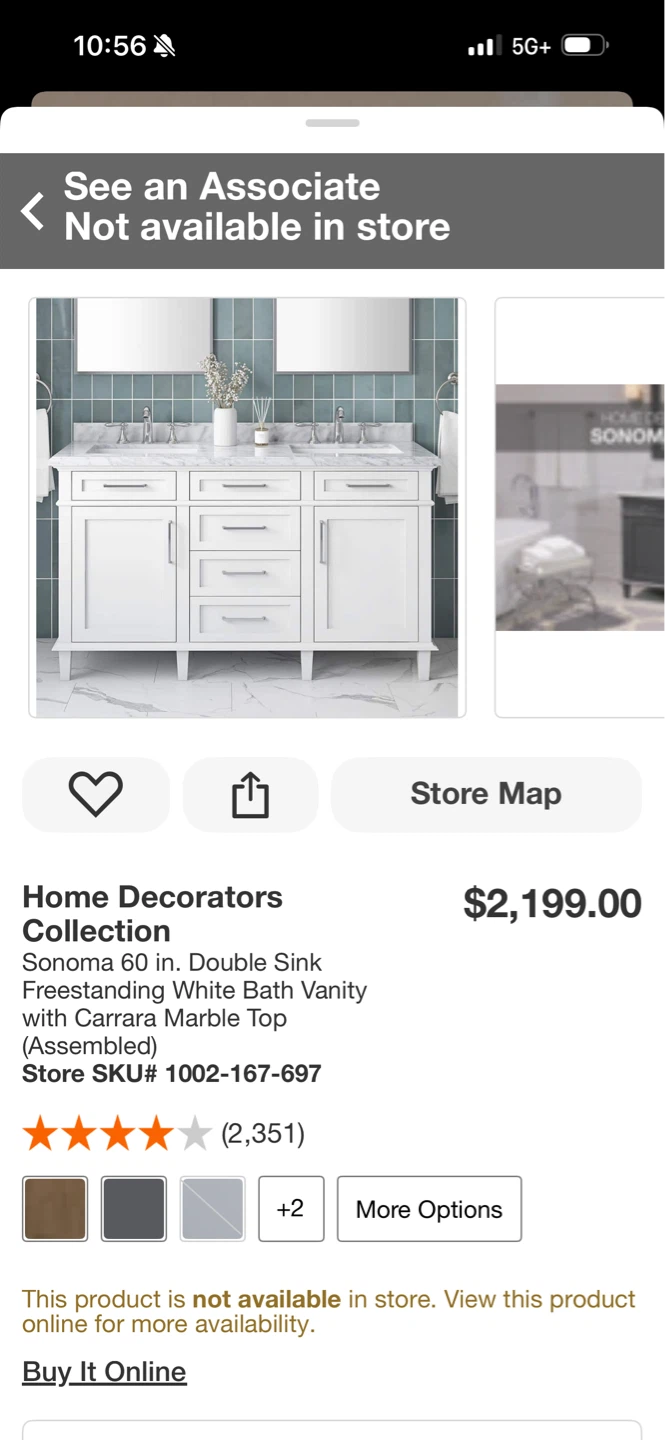 Home Decorators Collection Sonoma 60 in. Double Sink Vanity