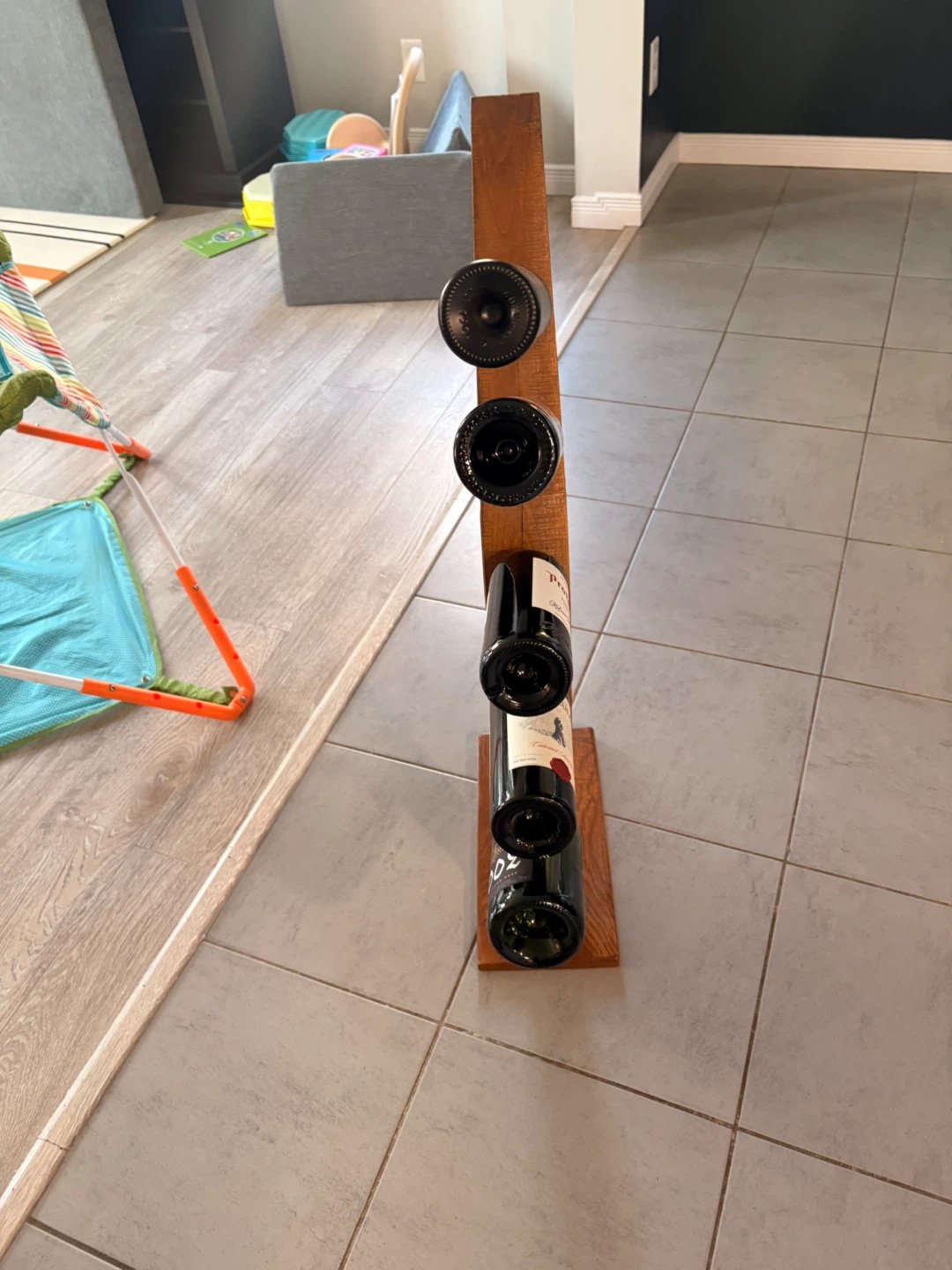 Wooden 5-Bottle Wine Rack - photo 2