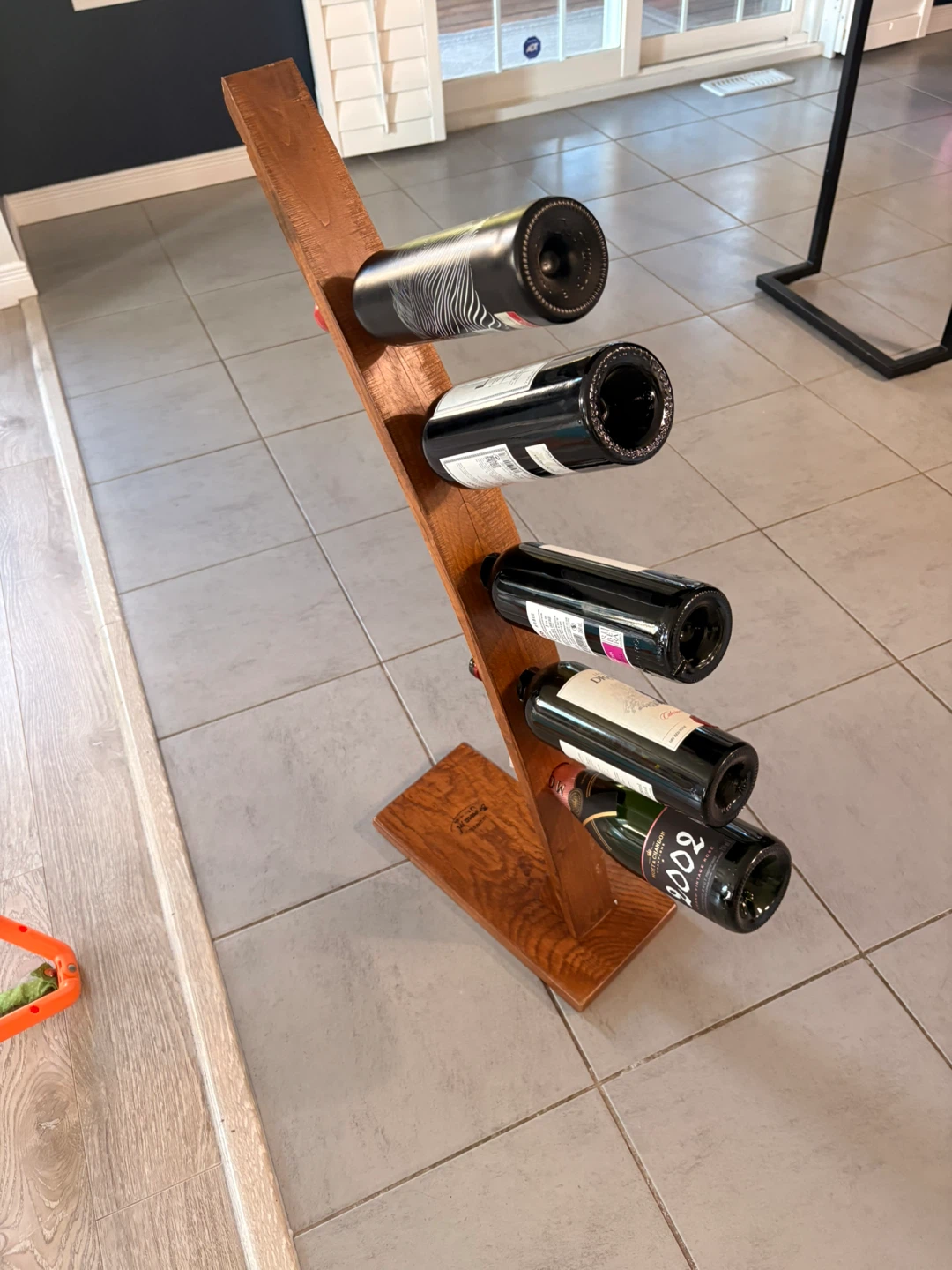 Wooden 5-Bottle Wine Rack - photo 3