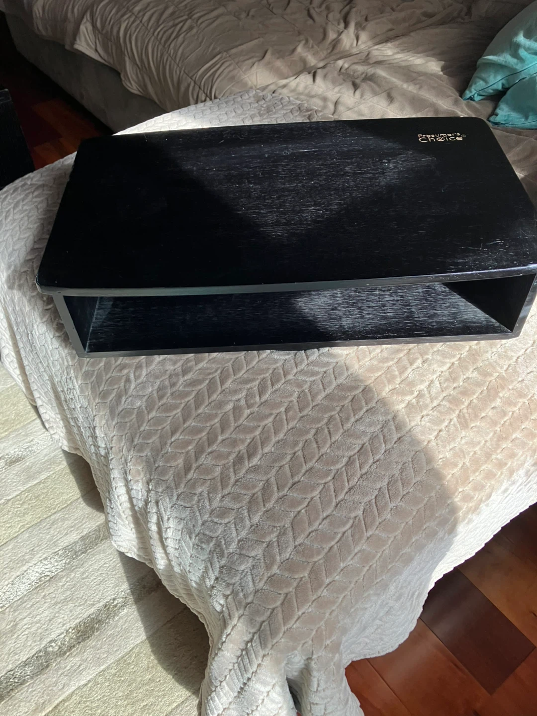 Consumer's Choice Black Turntable TV Stand