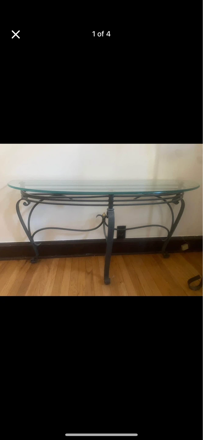 Half Moon heavy glass table
