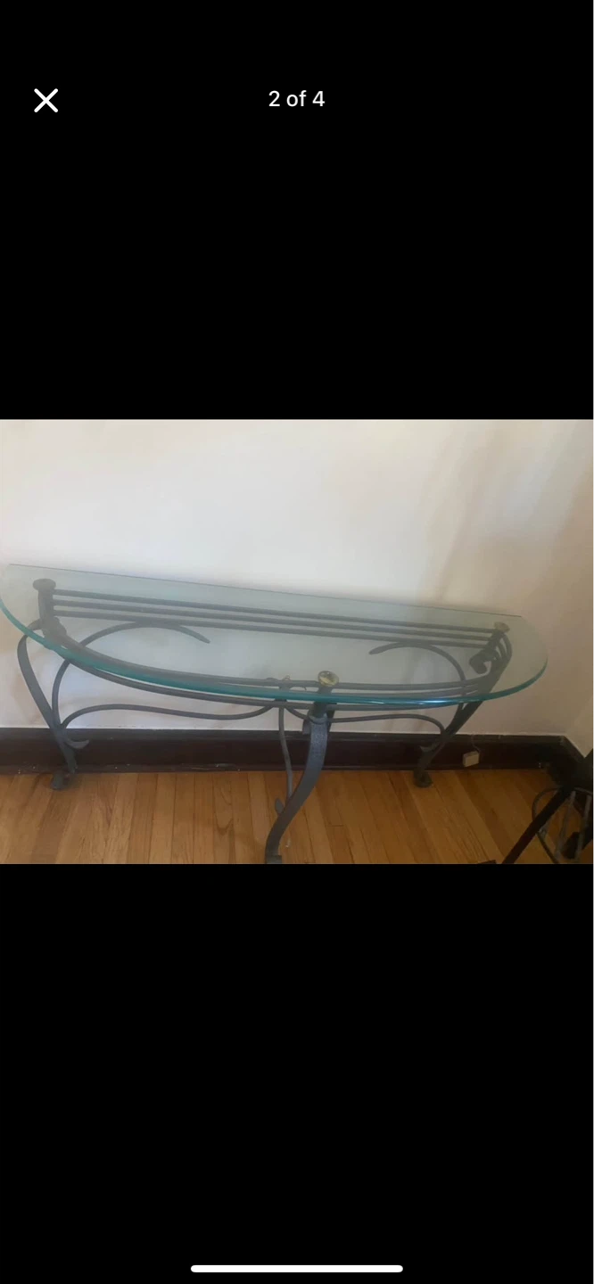 Half Moon heavy glass table - photo 2