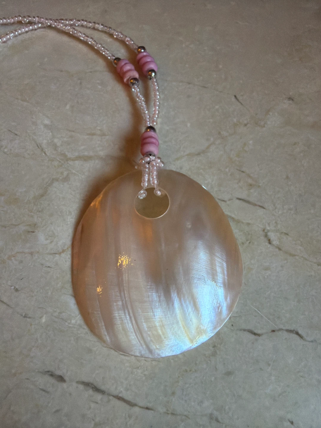 Blush Pink Shell Pendant Necklace - photo 2