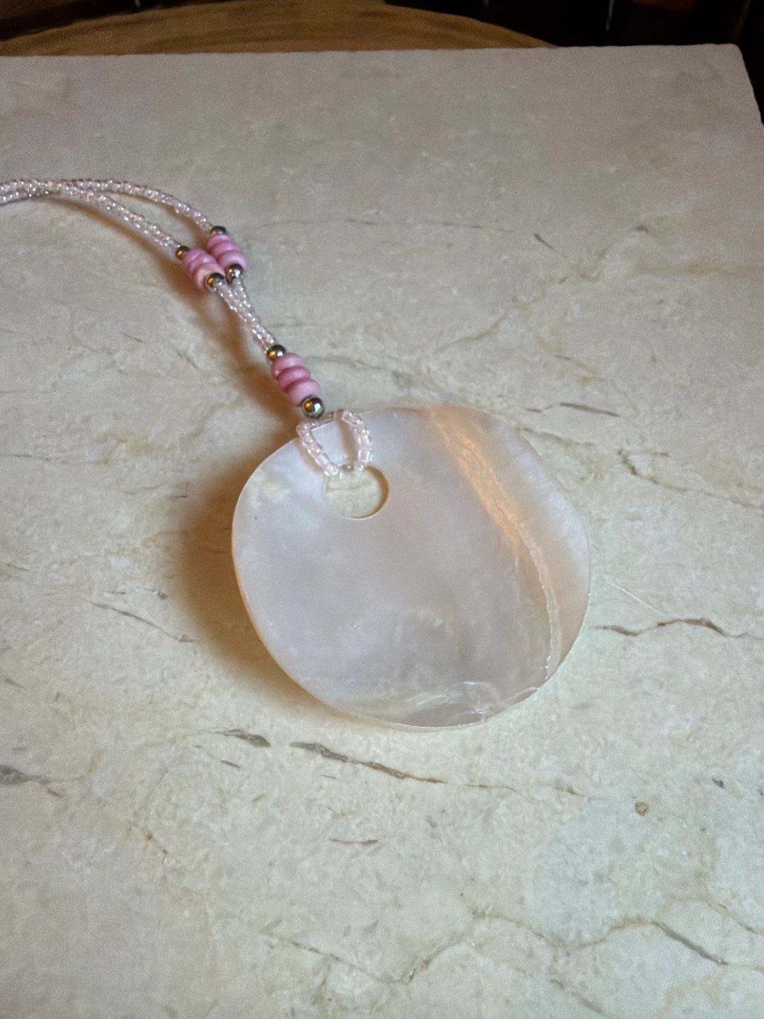 Blush Pink Shell Pendant Necklace - photo 3