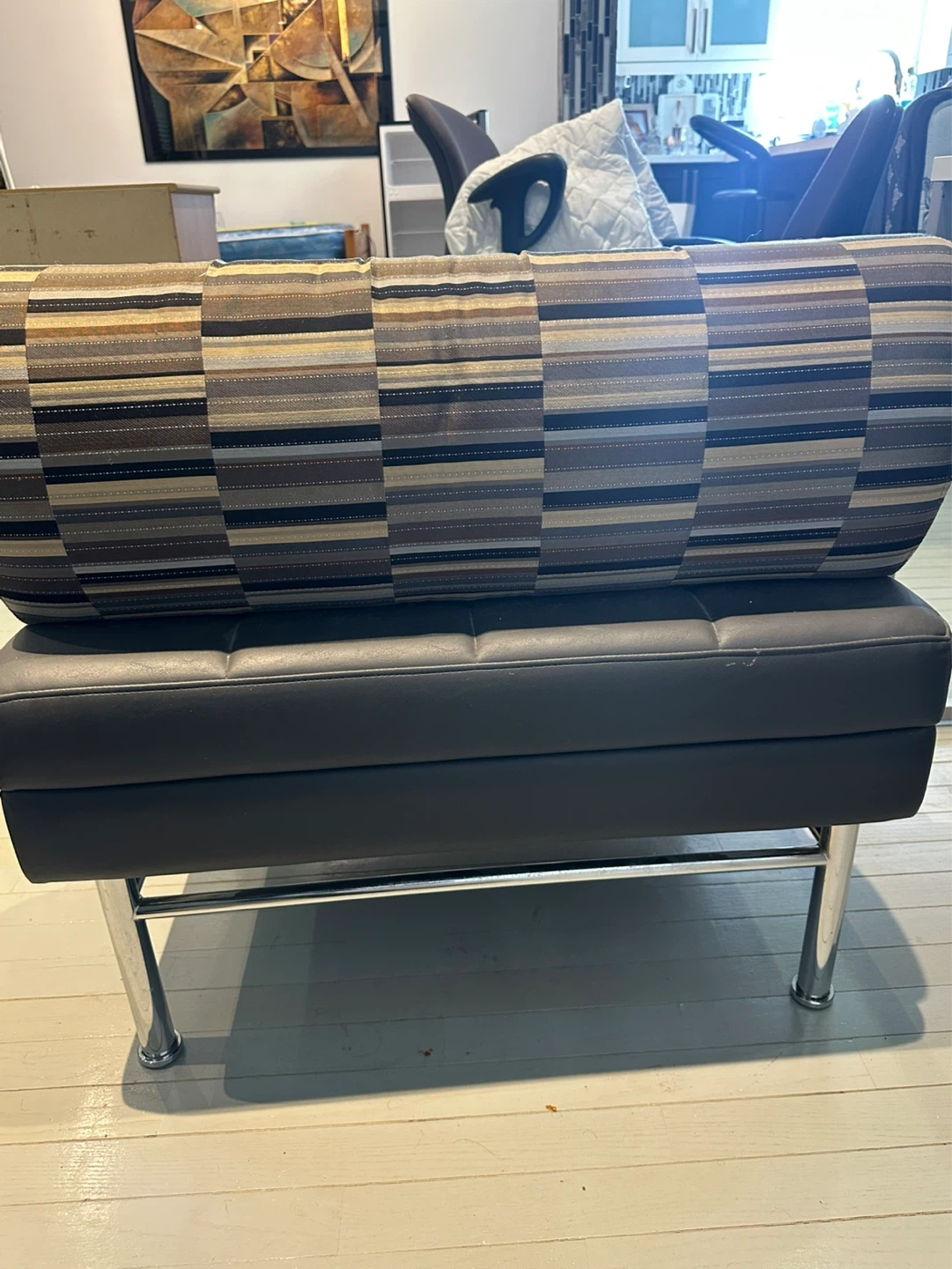 Accent Bench with Striped Bolster Cushion - photo 3
