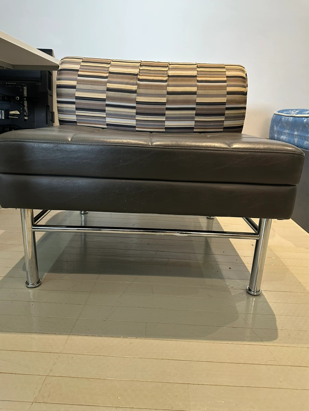 Accent Bench with Striped Bolster Cushion - photo 2