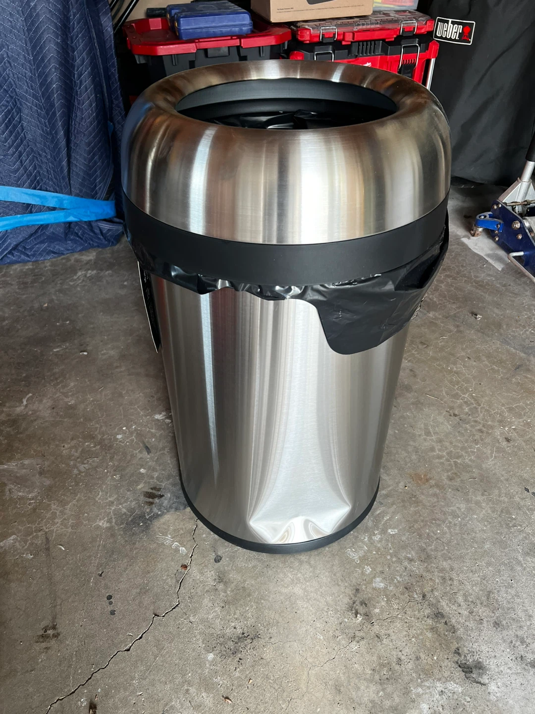 Simple human 115L Commercial Stainless Steel Trash Can