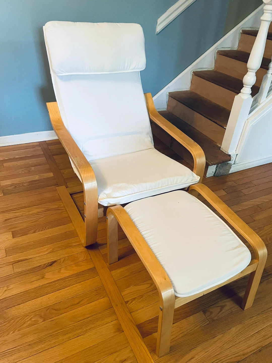 White Glider Chair with Ottoman