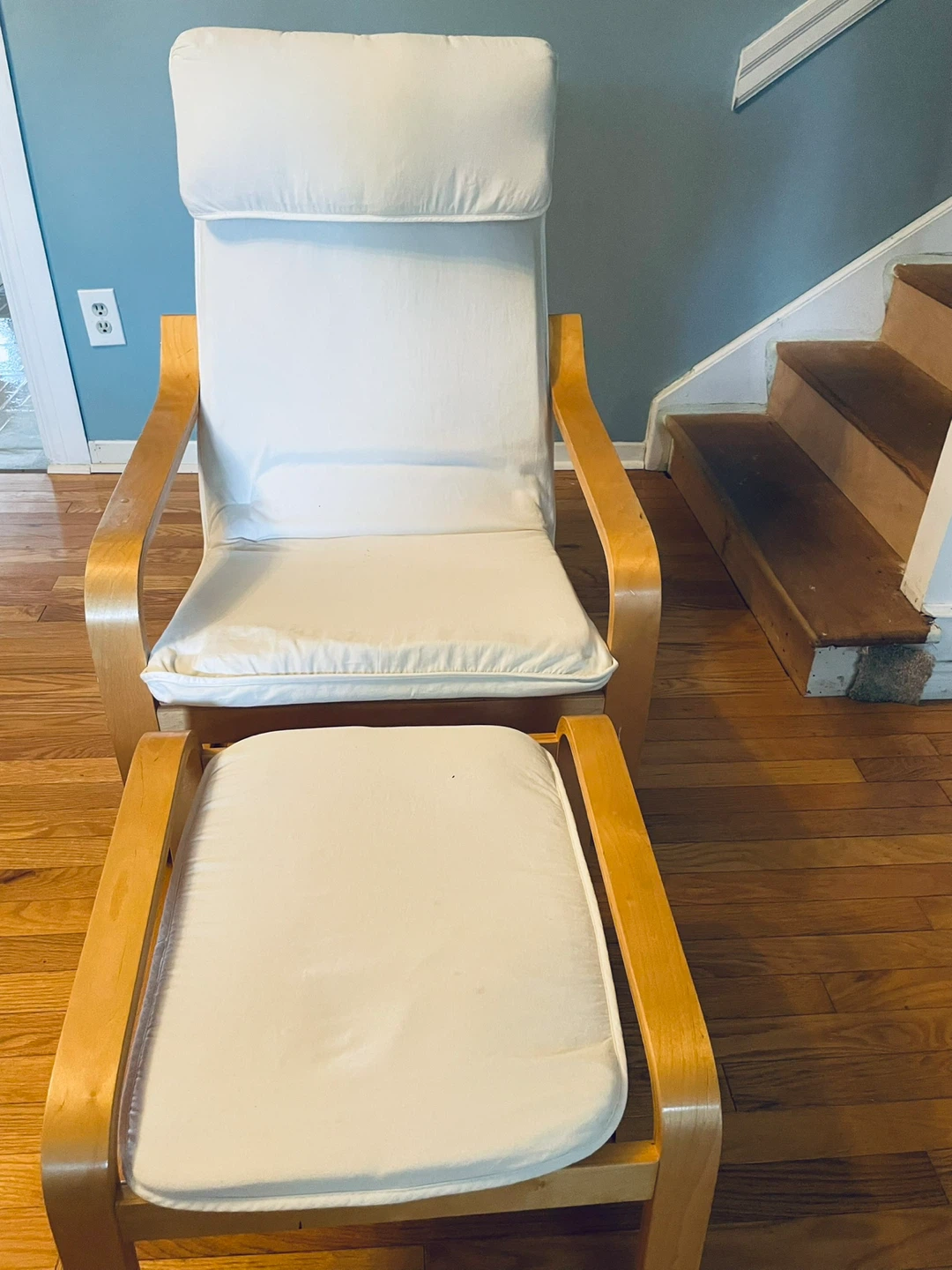White Glider Chair with Ottoman - photo 3