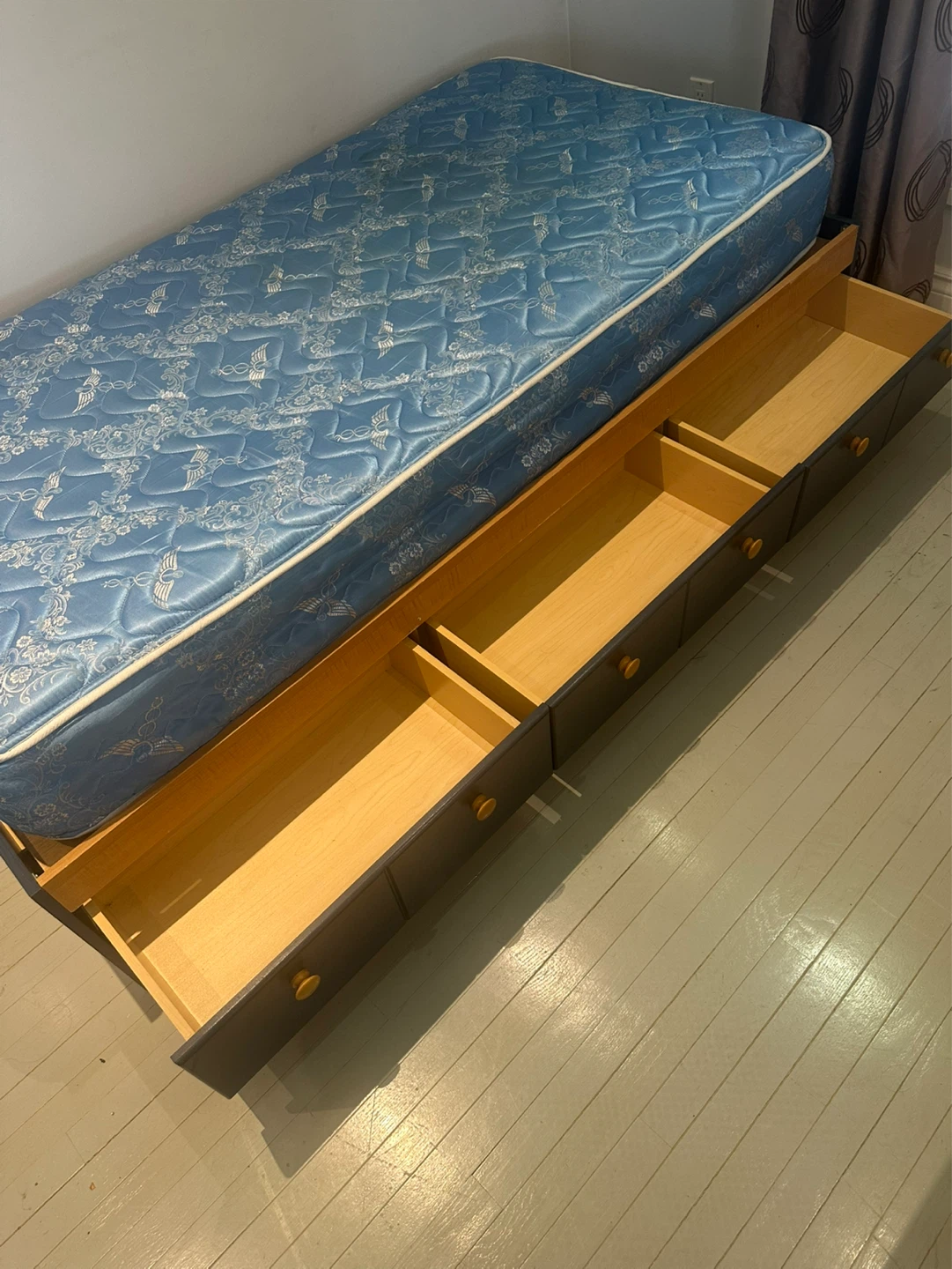 Twin Bed Frame with Storage Drawers