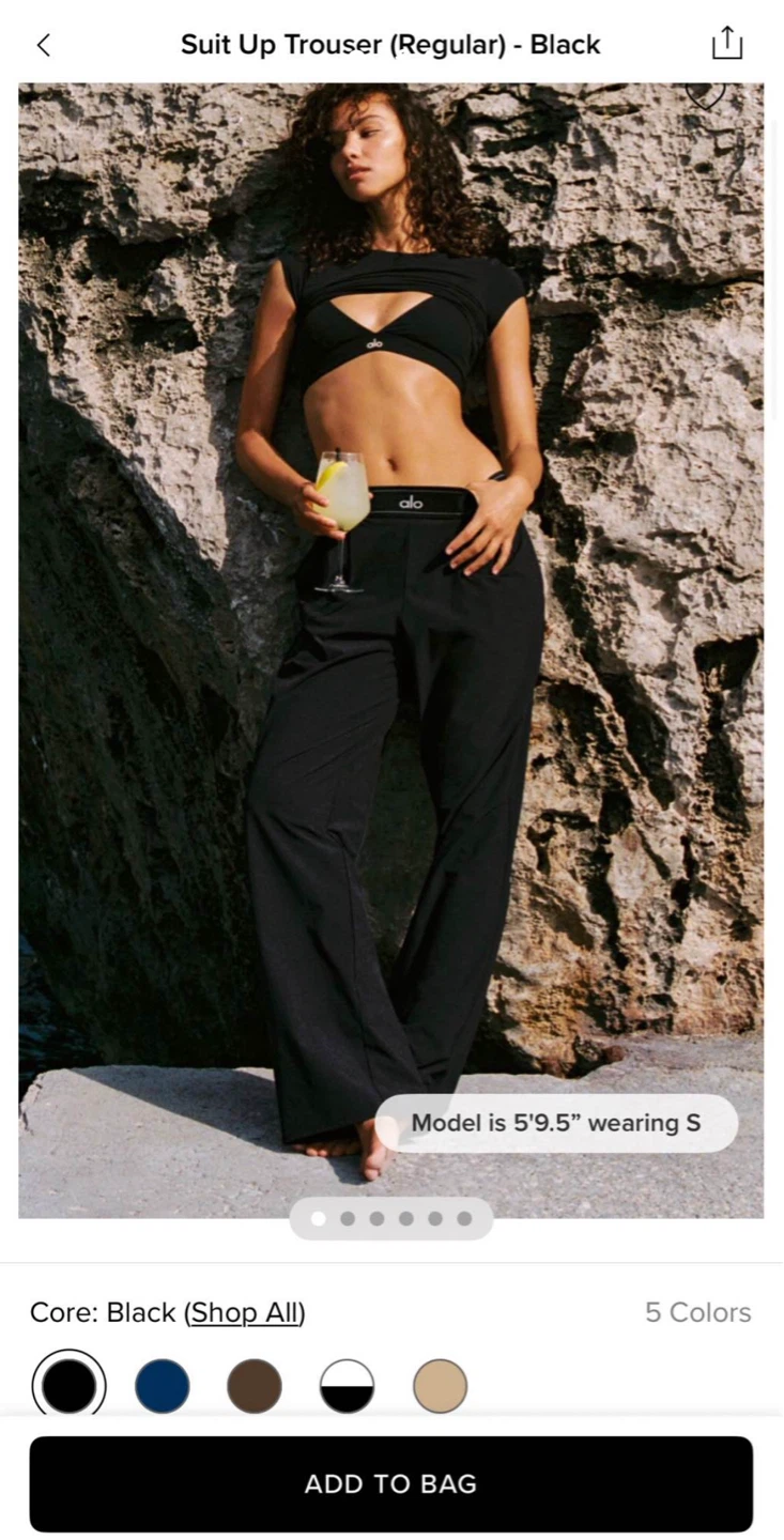 Alo Suit Up Trouser (Regular) - Black - photo 3