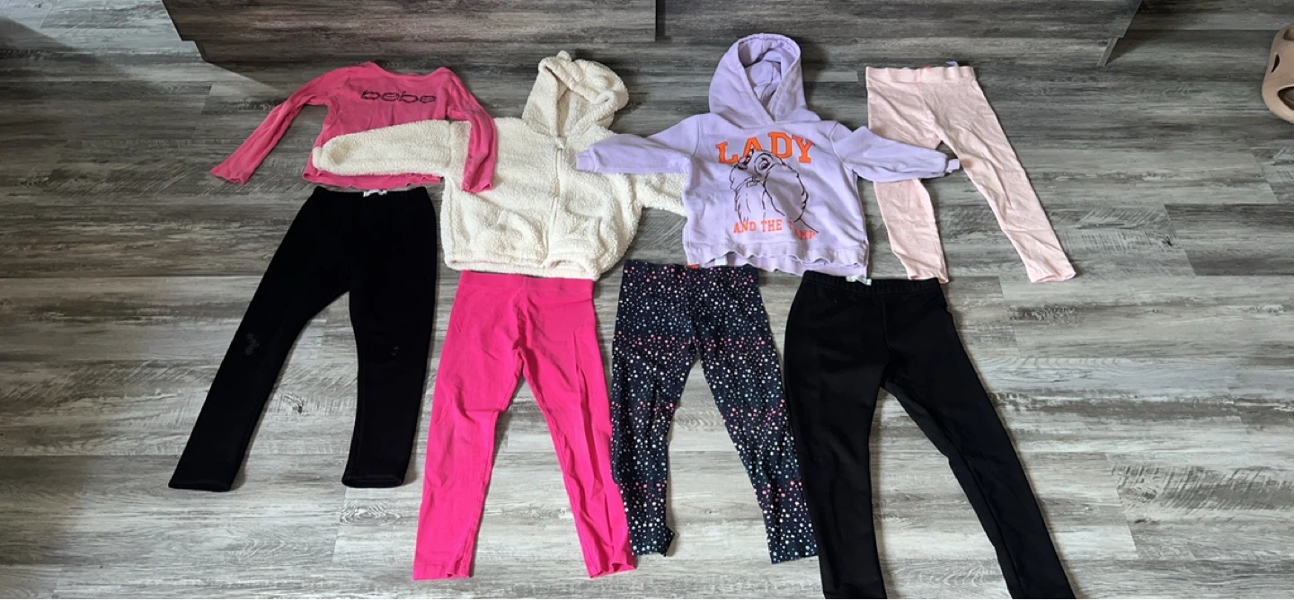 Girls Bebe and Lady and the Tramp Tops and Leggings Bundle