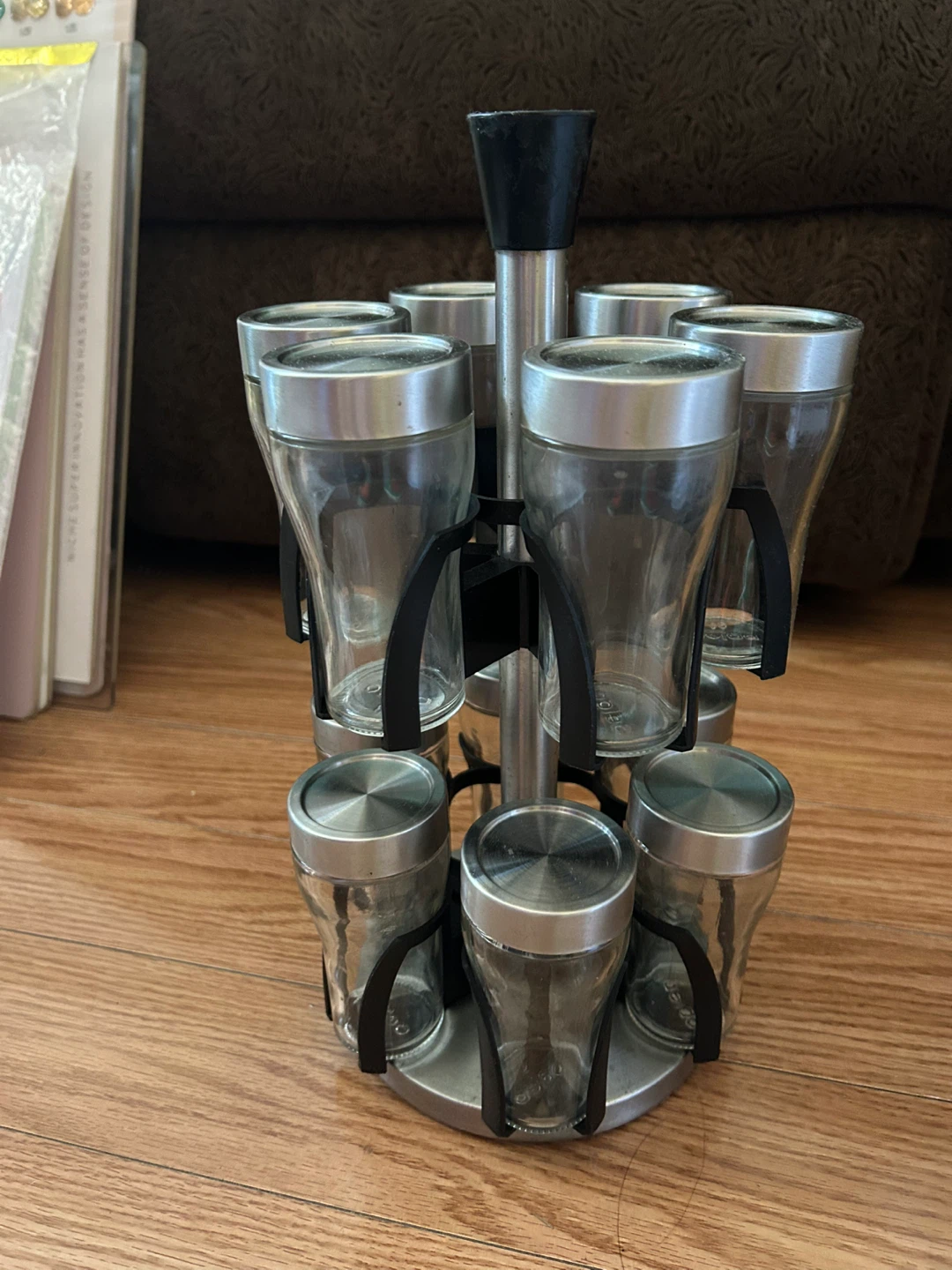 Spice Rack with 12 Glass Jars
