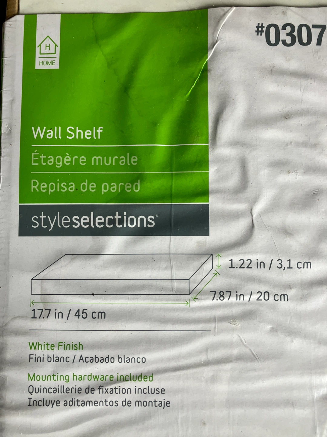Style Selections White Wall Shelf 17.7” - photo 2