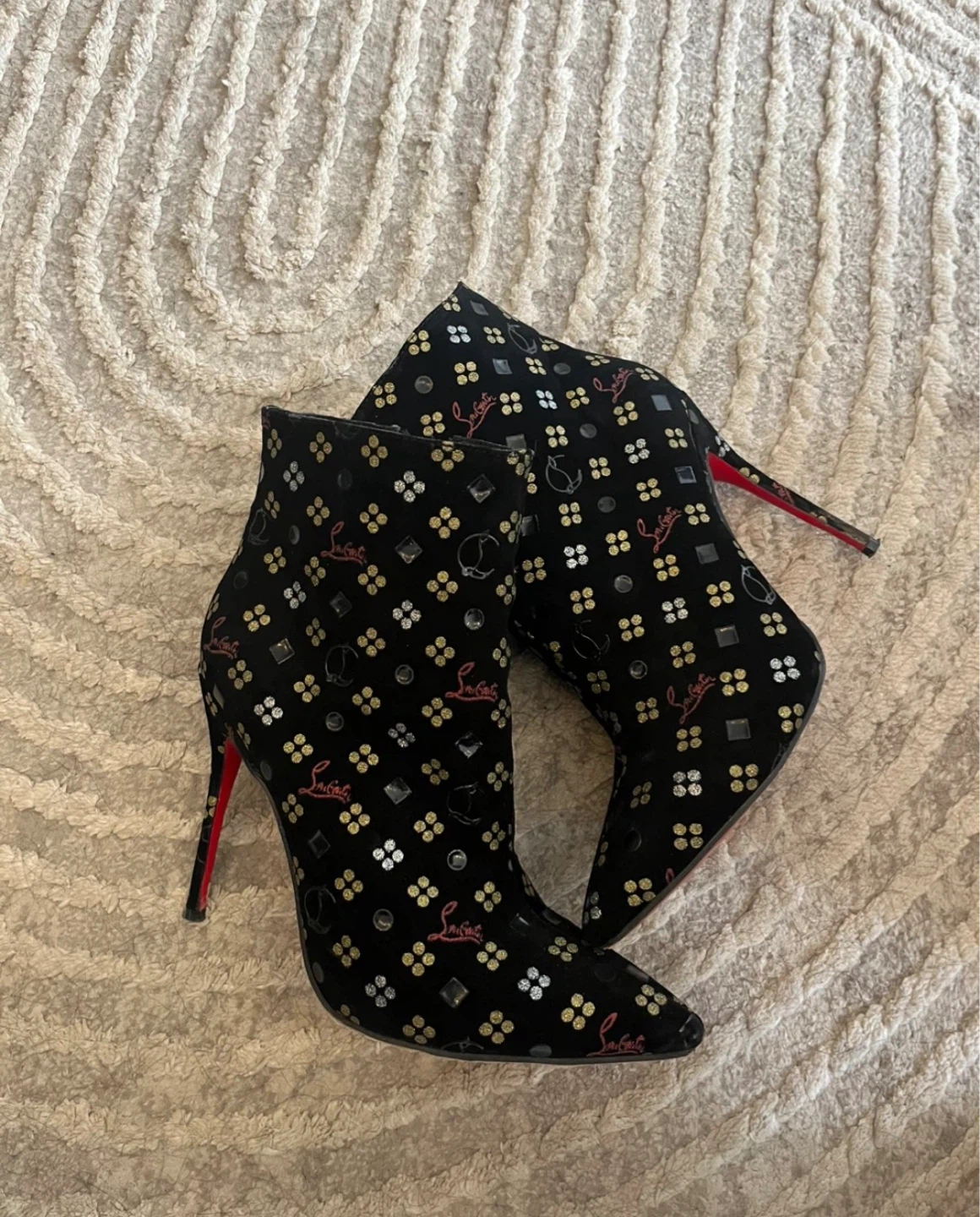 Black Sparkle Ankle Boots Sz 7