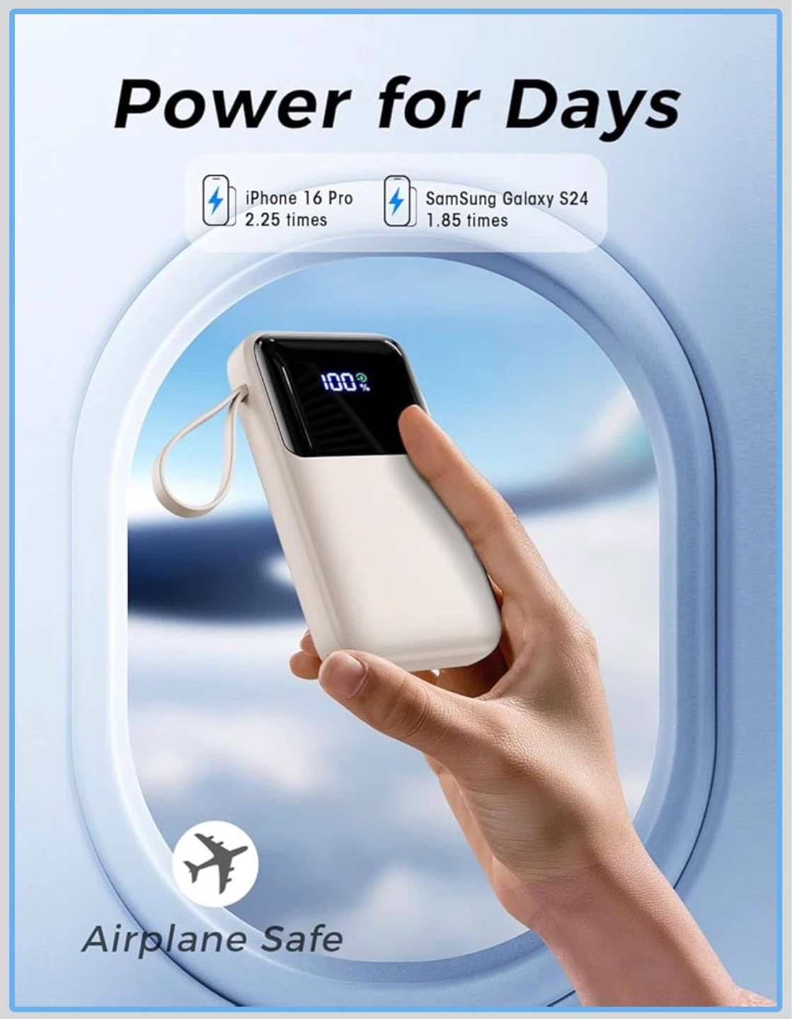 15000mAh Portable Power Bank with Built-in Cables - photo 3