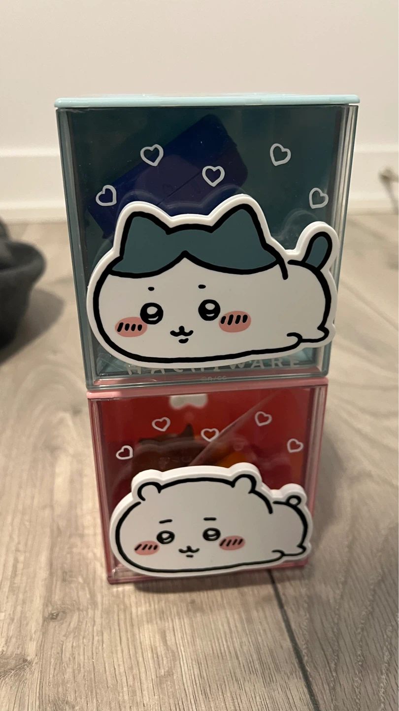 Chiikawa and hachiware - Cute Storage Containers - Pink and Blue