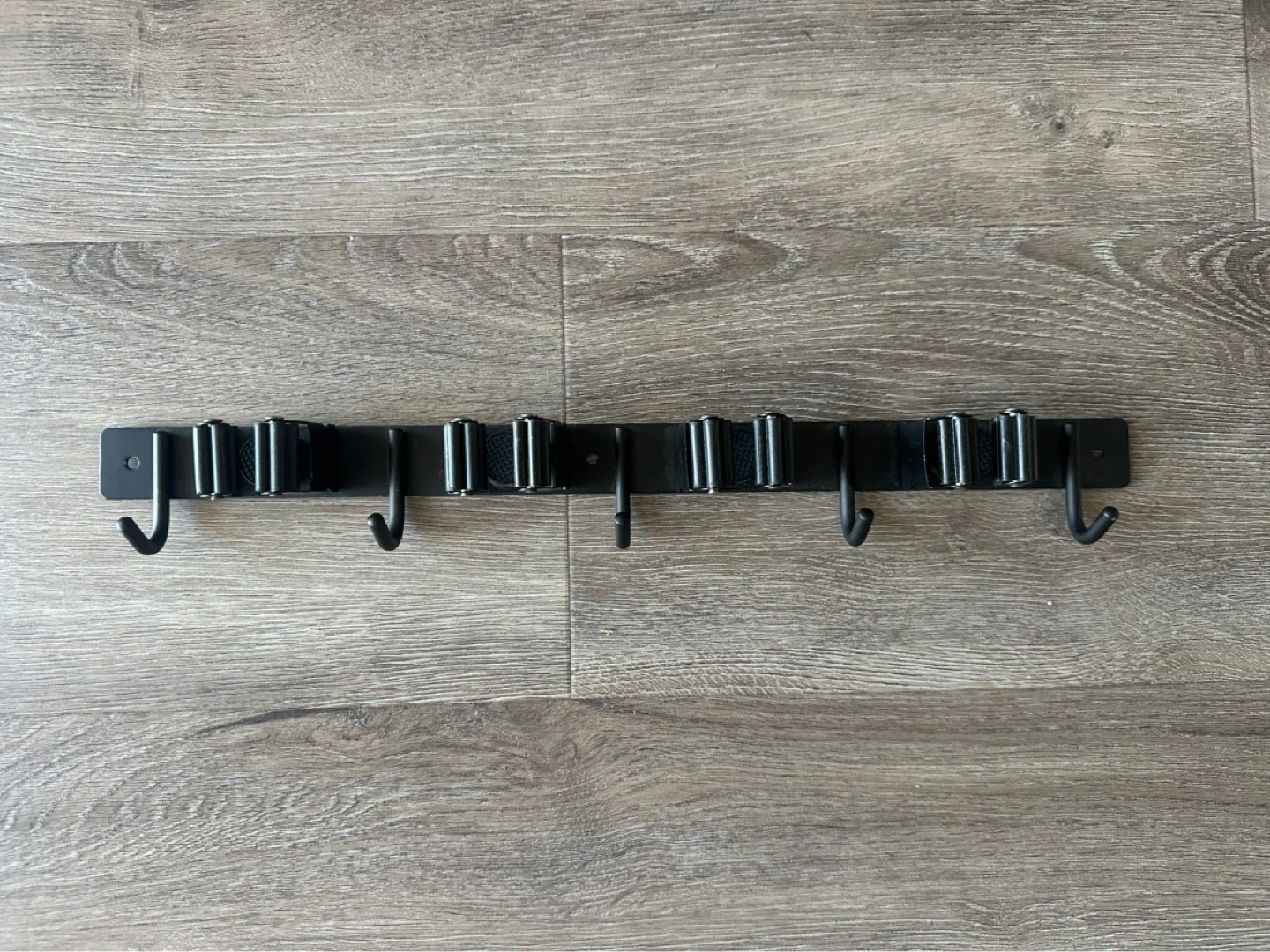 Black Wall Mount Mop and Broom Holder Organizer