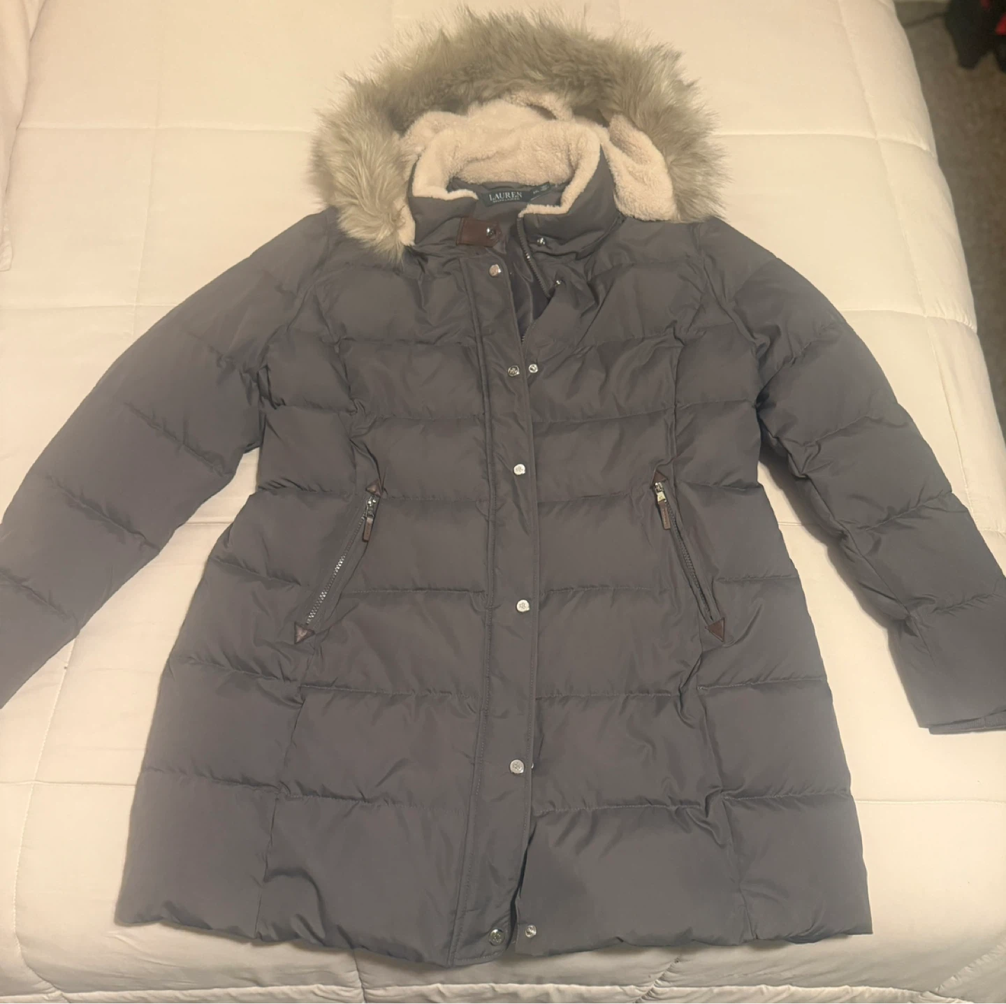 Lauren Ralph Lauren Puffer Coat - Gray - XXL