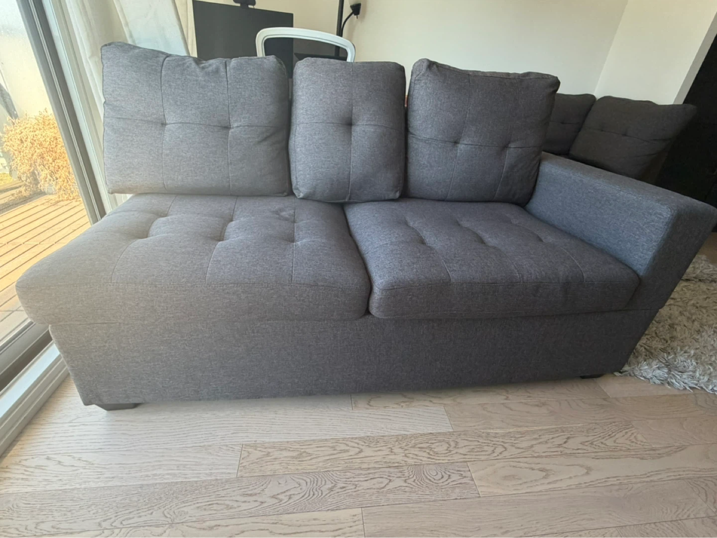 Grey Sofa with Built-in Power Outlets and Cup Holders - photo 5