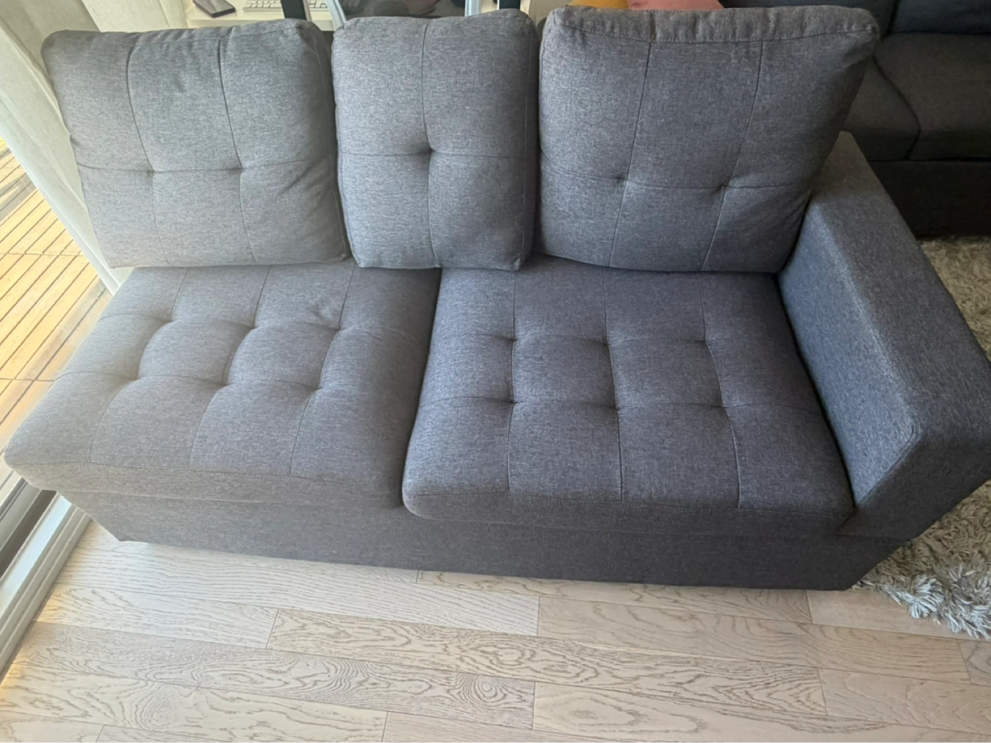 Grey Sofa with Built-in Power Outlets and Cup Holders - photo 4