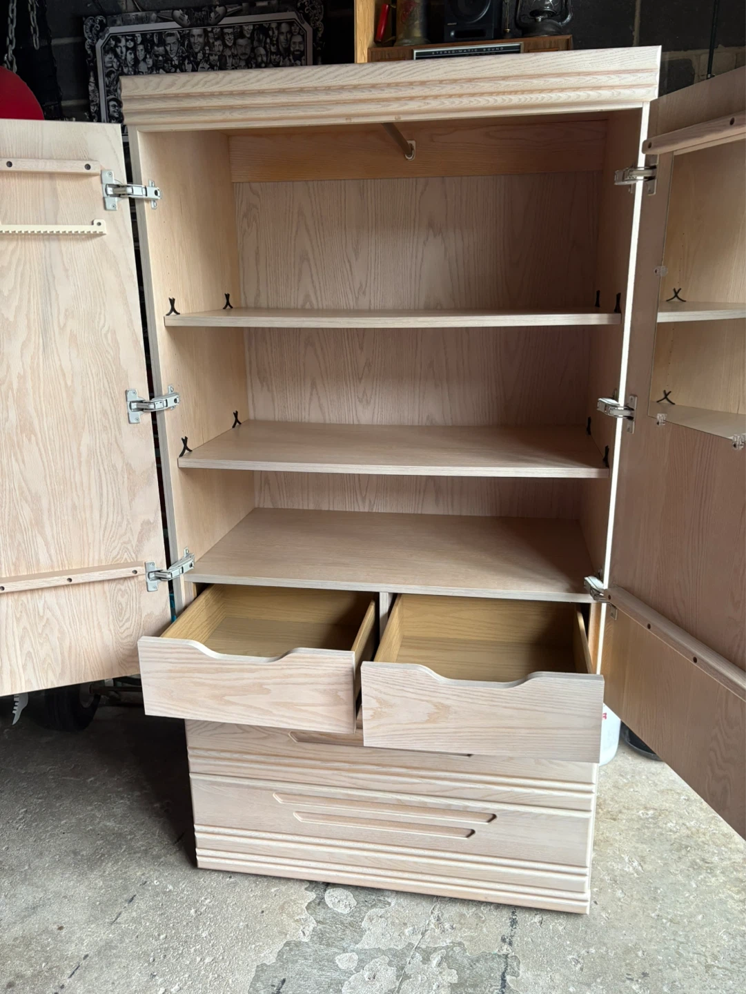 Wooden Dresser, Armoire and 2 End Tables - photo 2