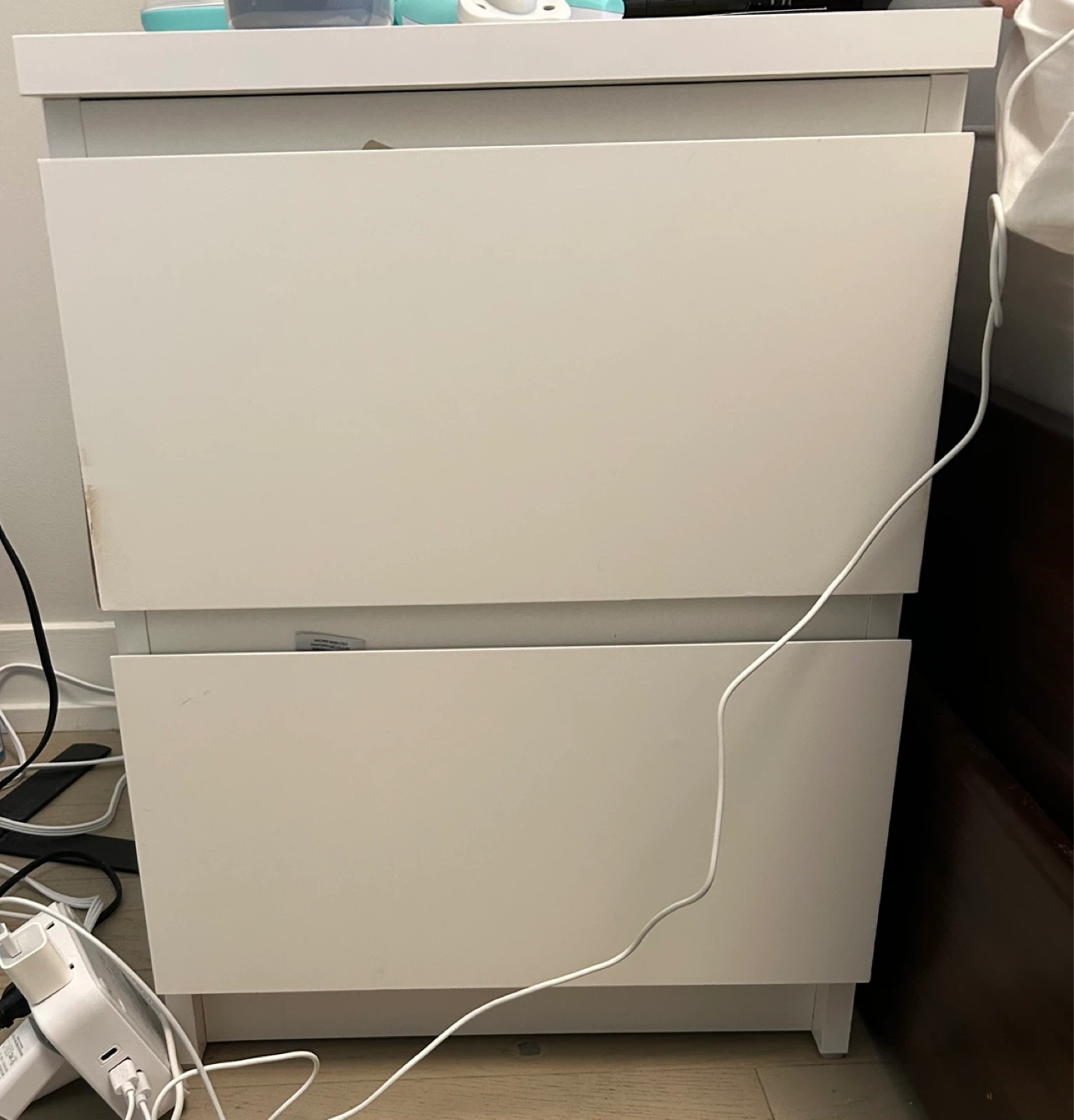 White 2-Drawer Nightstand - photo 3