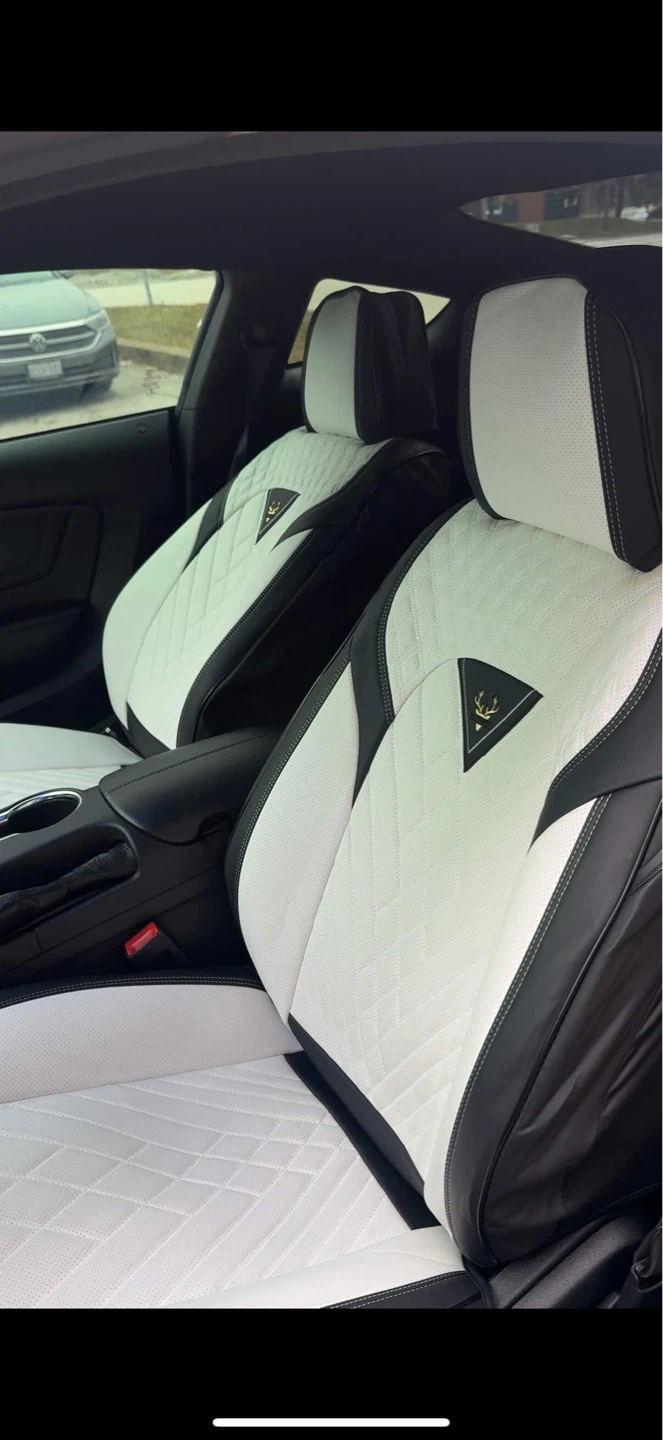 White and Black Car Seat Covers