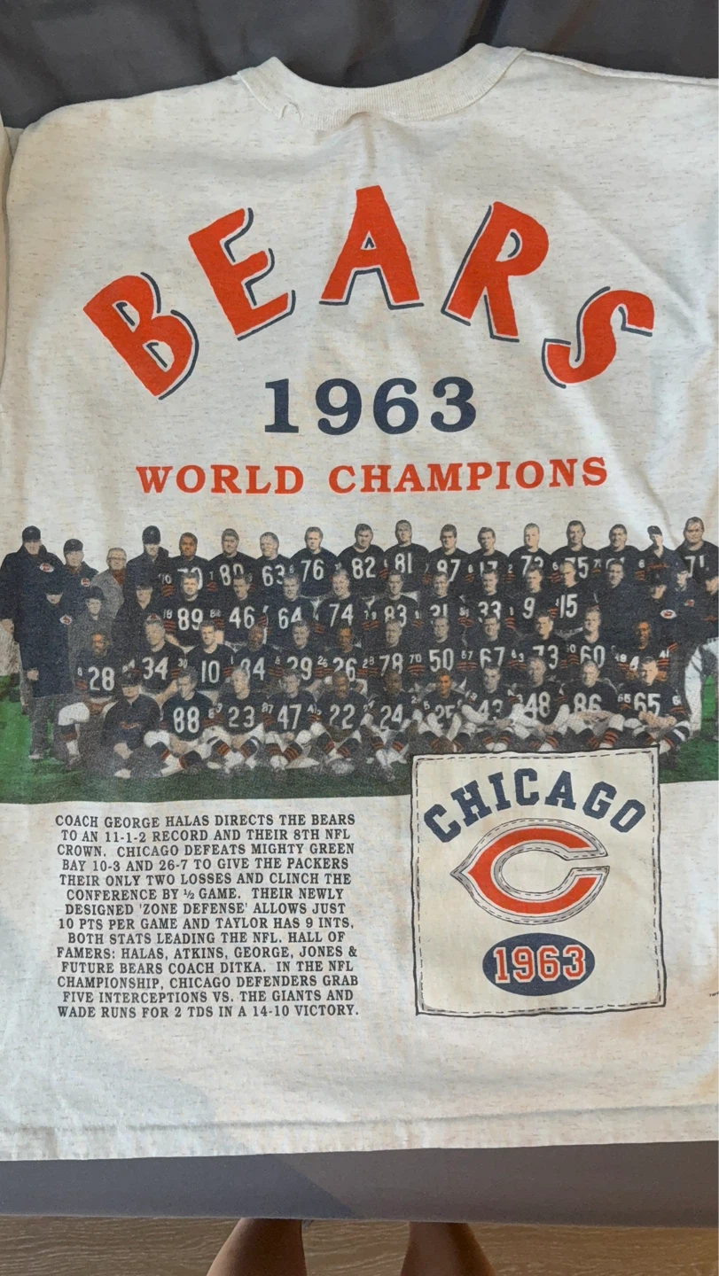 Chicago Bears 1963 World Champions T-Shirt - photo 3